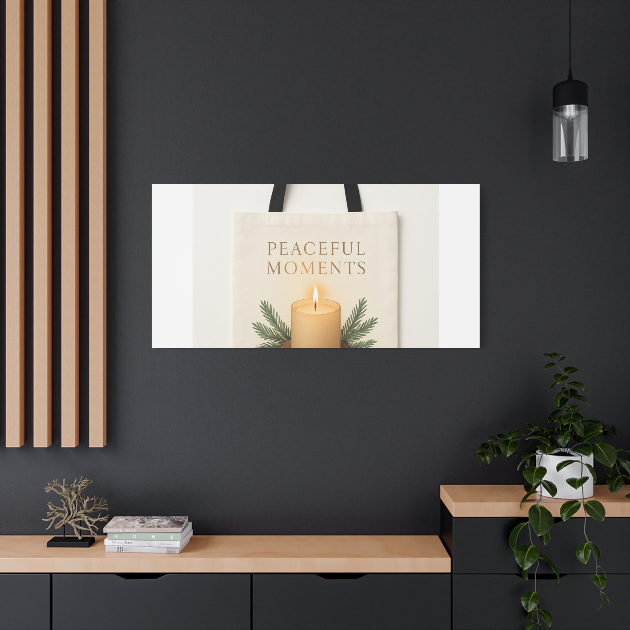 Canvas Wall Art — "Peaceful Moments" Candle Holiday Decor