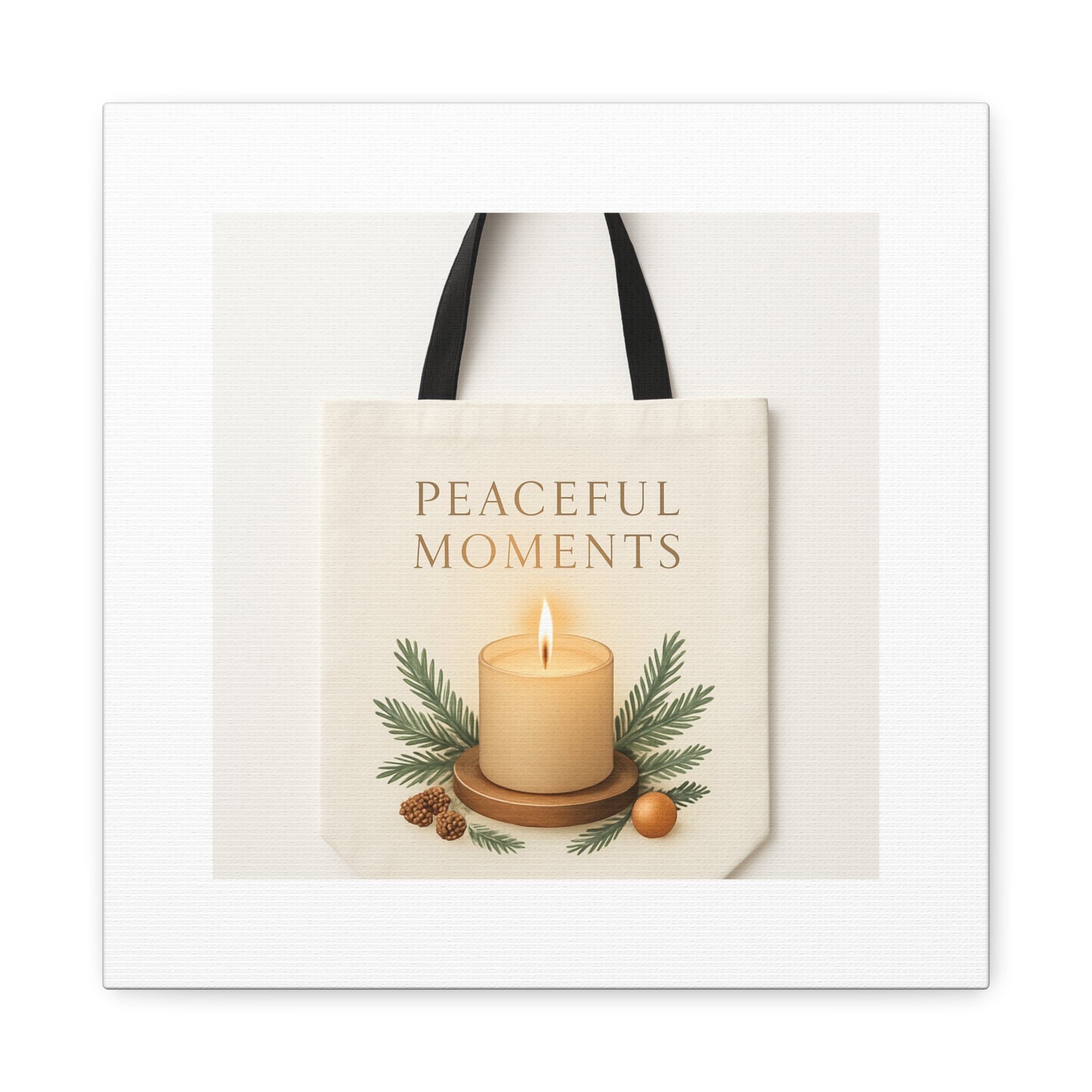 Canvas Wall Art — "Peaceful Moments" Candle Holiday Decor