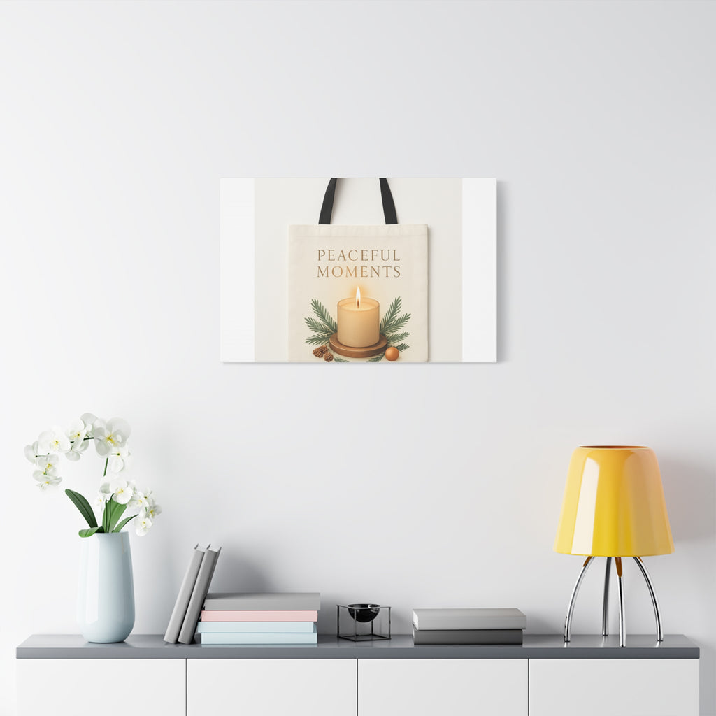 Canvas Wall Art — "Peaceful Moments" Candle Holiday Decor