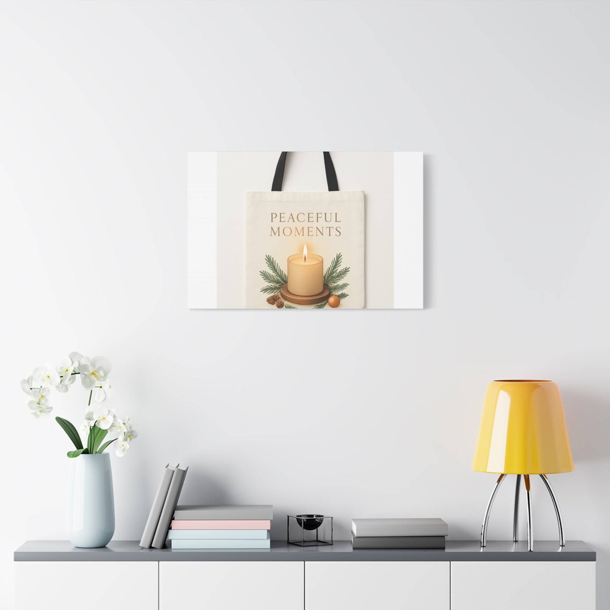 Canvas Wall Art — "Peaceful Moments" Candle Holiday Decor