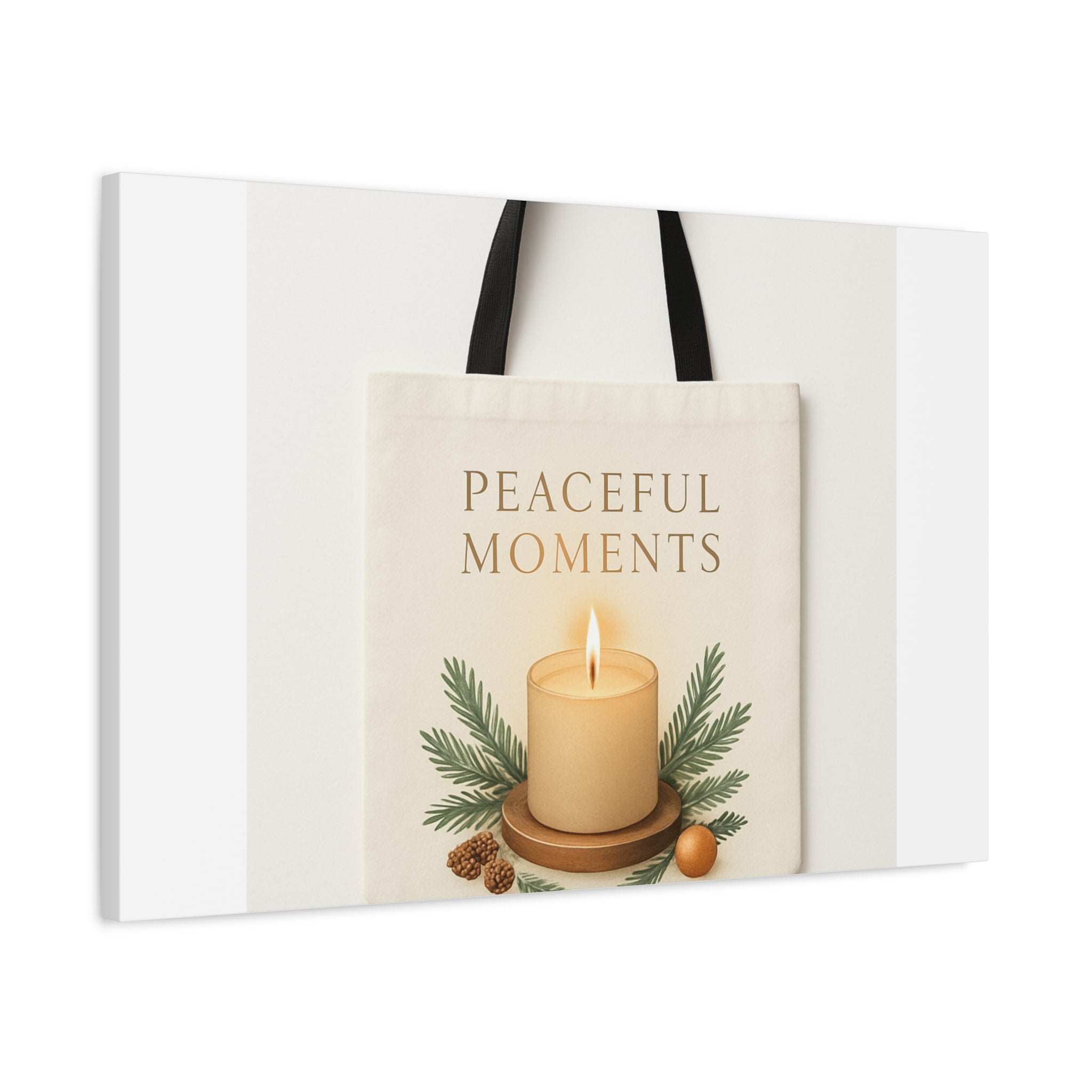 Canvas Wall Art — "Peaceful Moments" Candle Holiday Decor