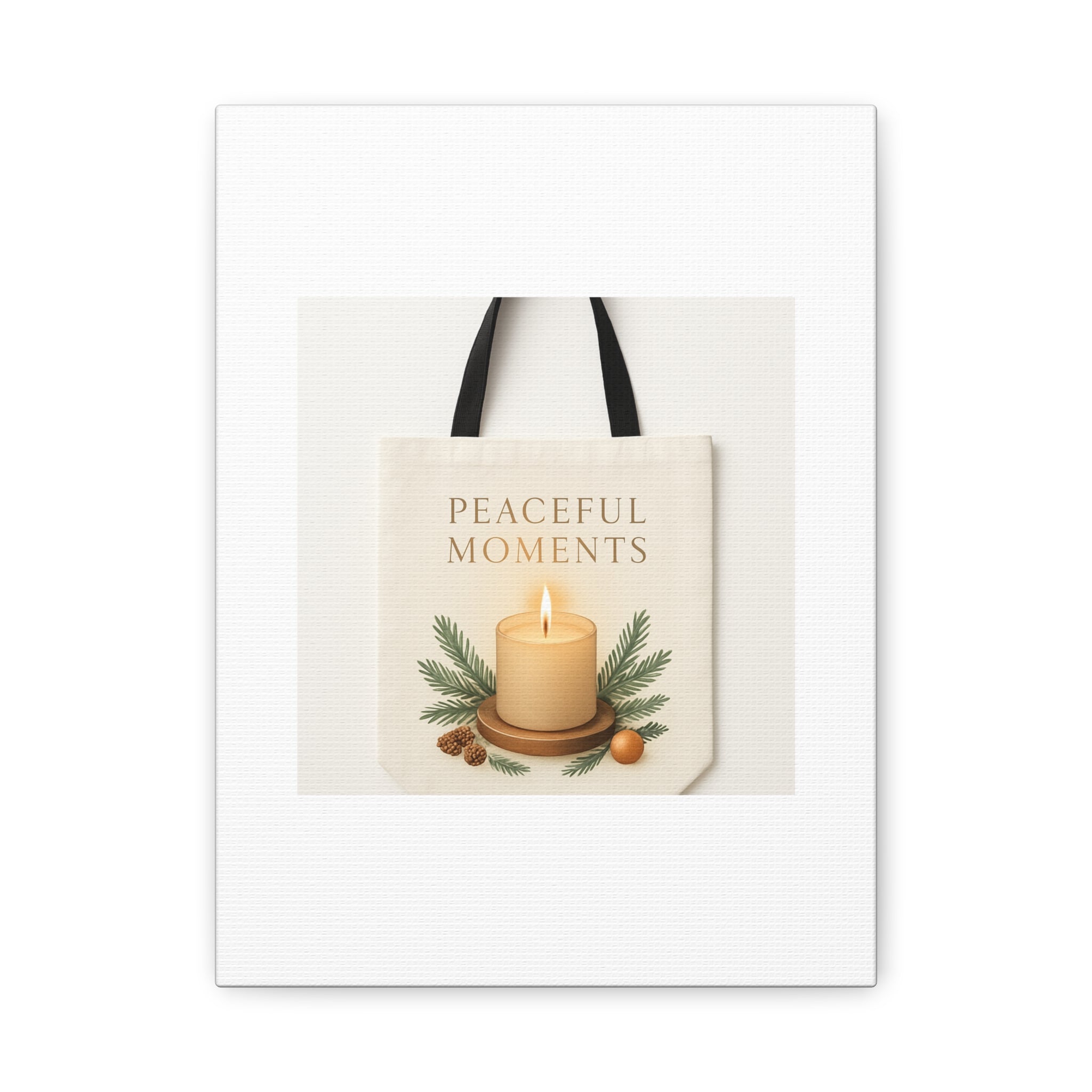 Canvas Wall Art — "Peaceful Moments" Candle Holiday Decor