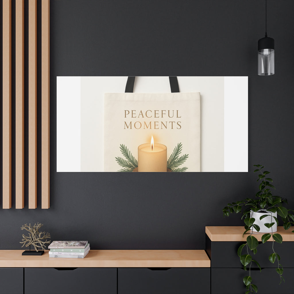 Canvas Wall Art — "Peaceful Moments" Candle Holiday Decor