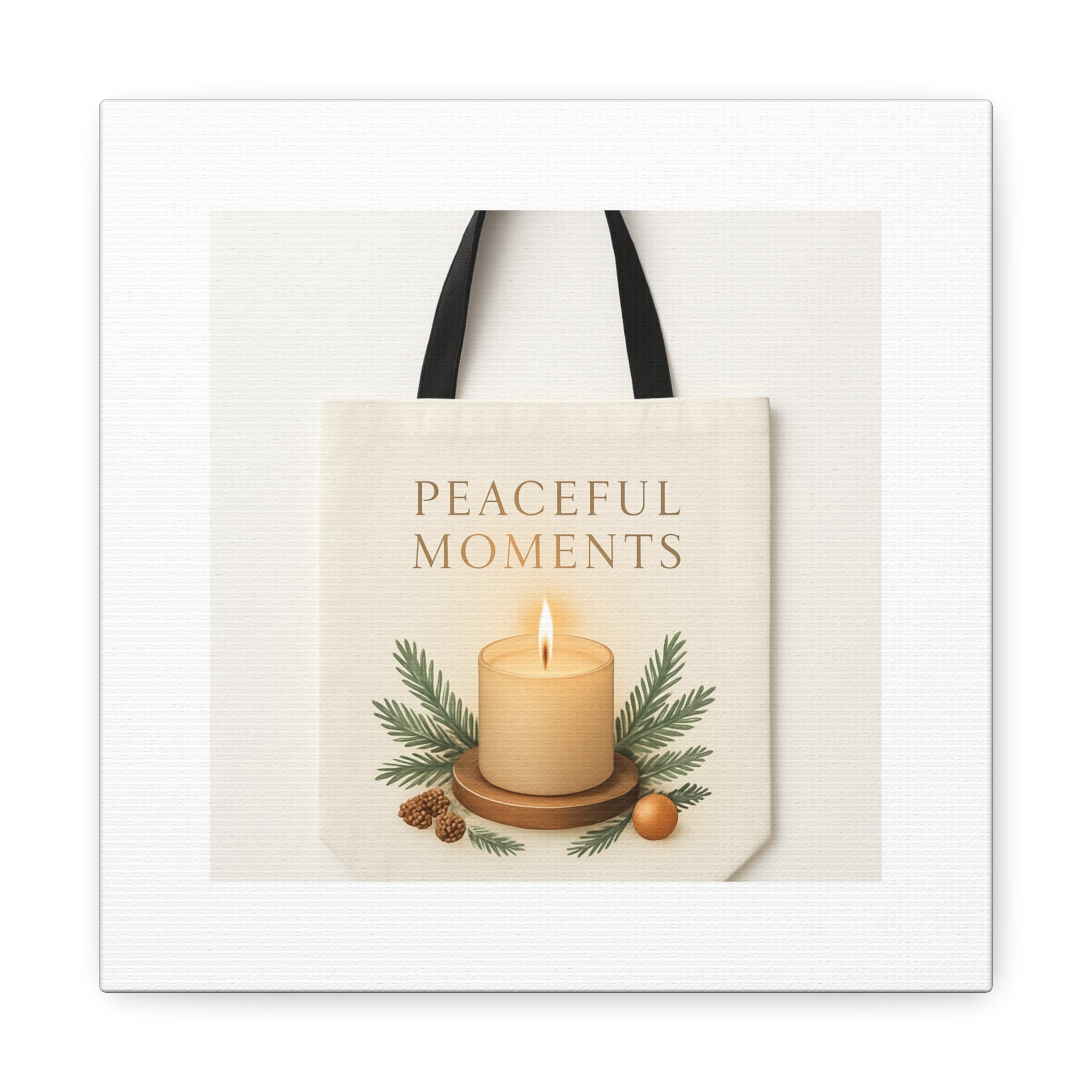 Canvas Wall Art — "Peaceful Moments" Candle Holiday Decor
