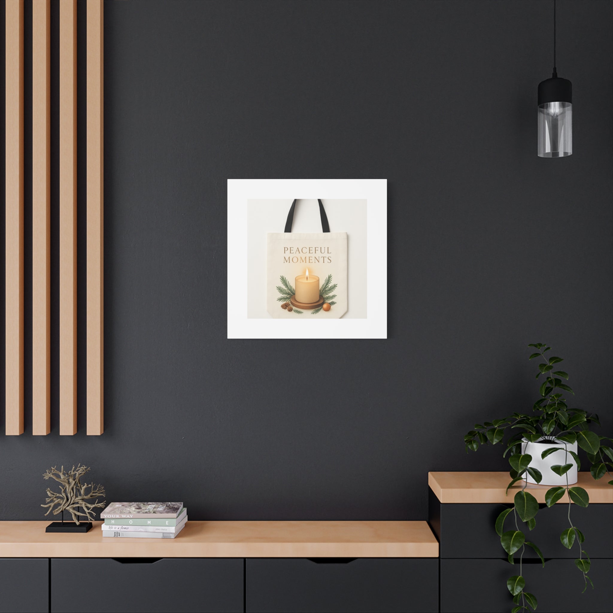 Canvas Wall Art — "Peaceful Moments" Candle Holiday Decor