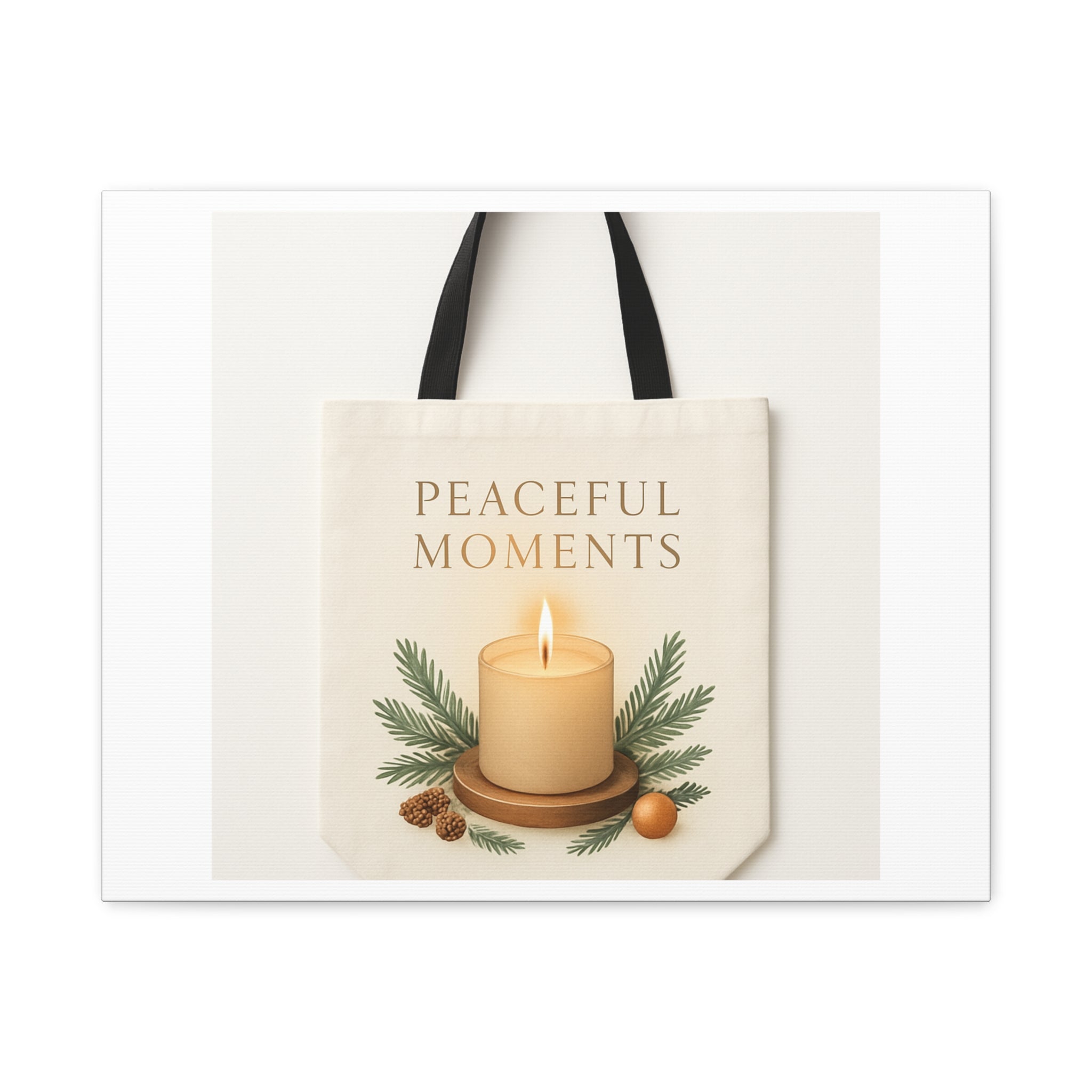Canvas Wall Art — "Peaceful Moments" Candle Holiday Decor