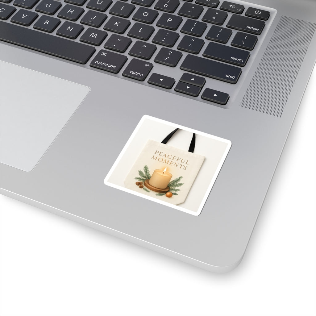 Peaceful Moments Candle Sticker — Holiday Kiss-Cut Sticker