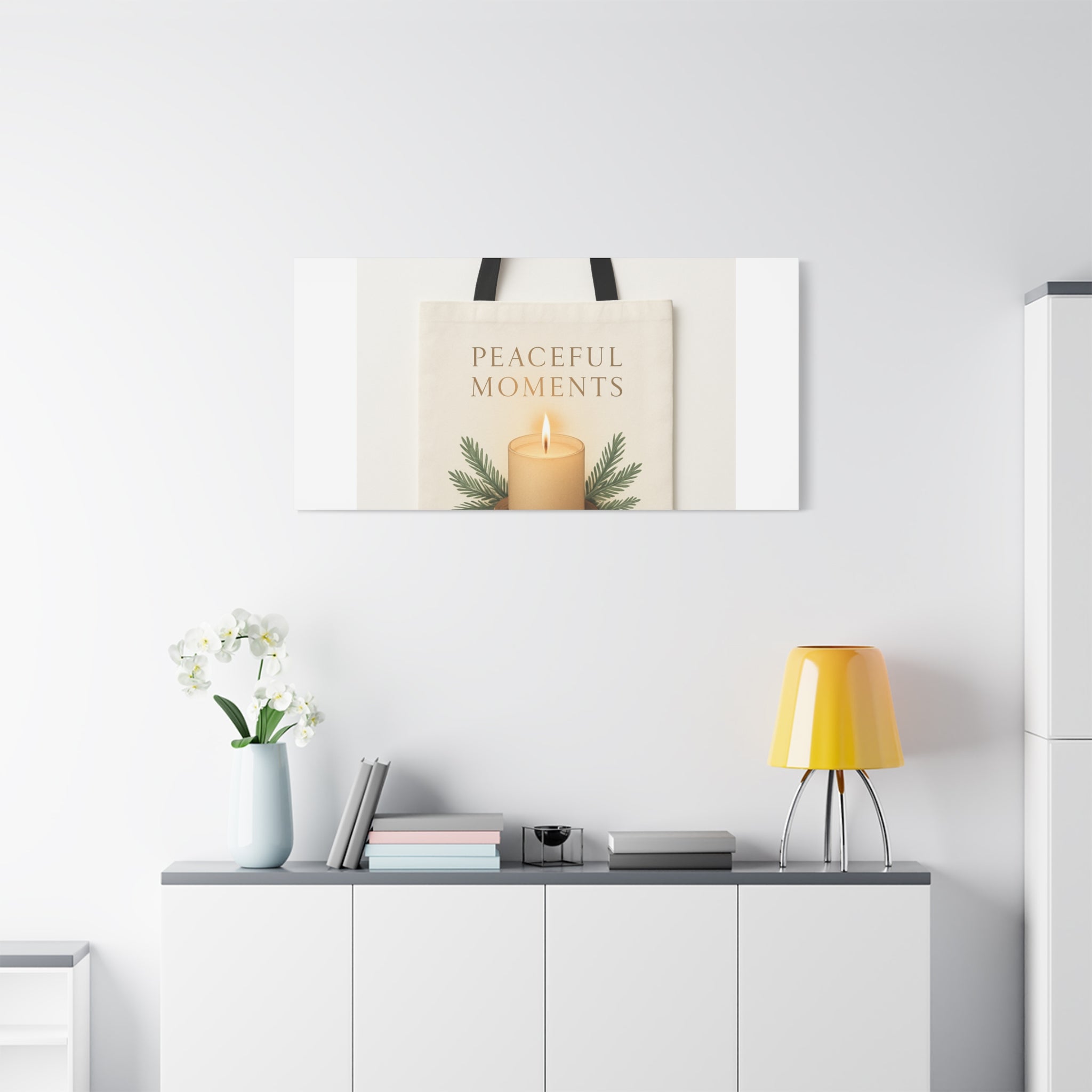 Canvas Wall Art — "Peaceful Moments" Candle Holiday Decor