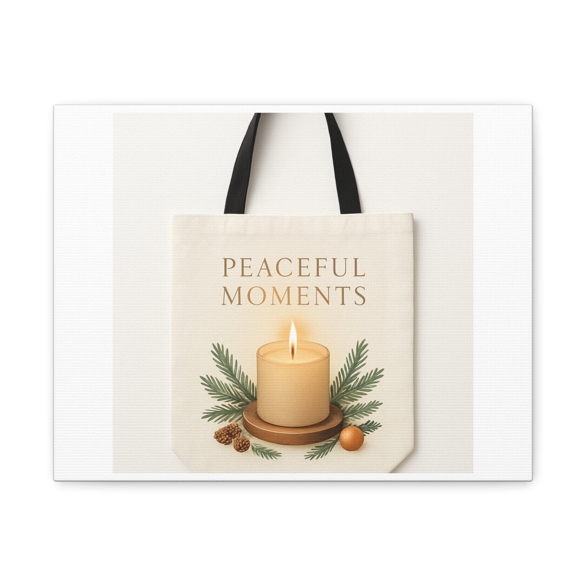 Canvas Wall Art — "Peaceful Moments" Candle Holiday Decor