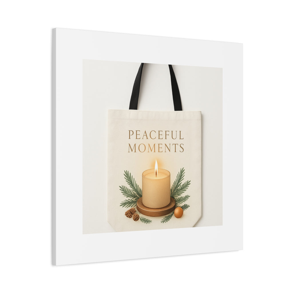 Canvas Wall Art — "Peaceful Moments" Candle Holiday Decor