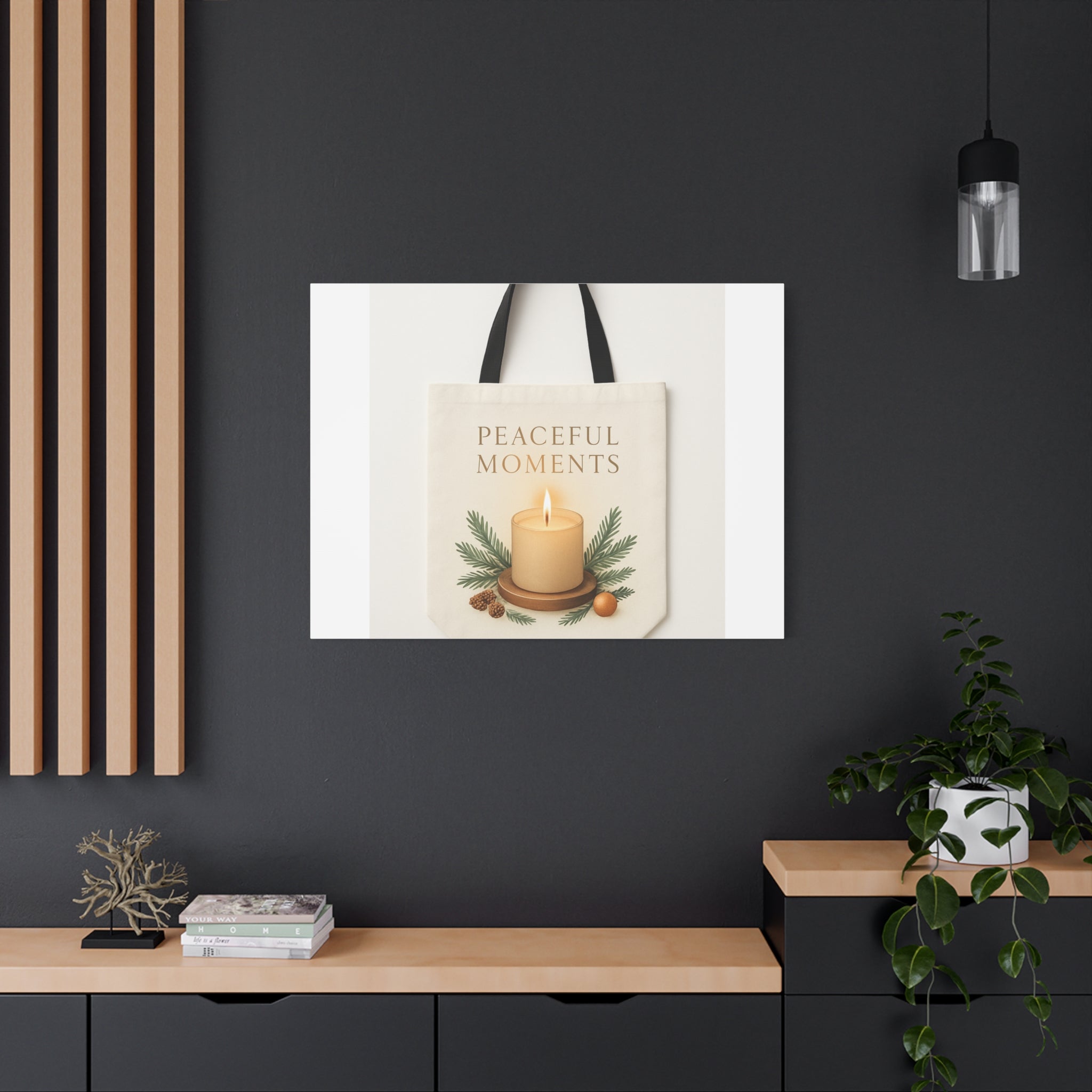 Canvas Wall Art — "Peaceful Moments" Candle Holiday Decor