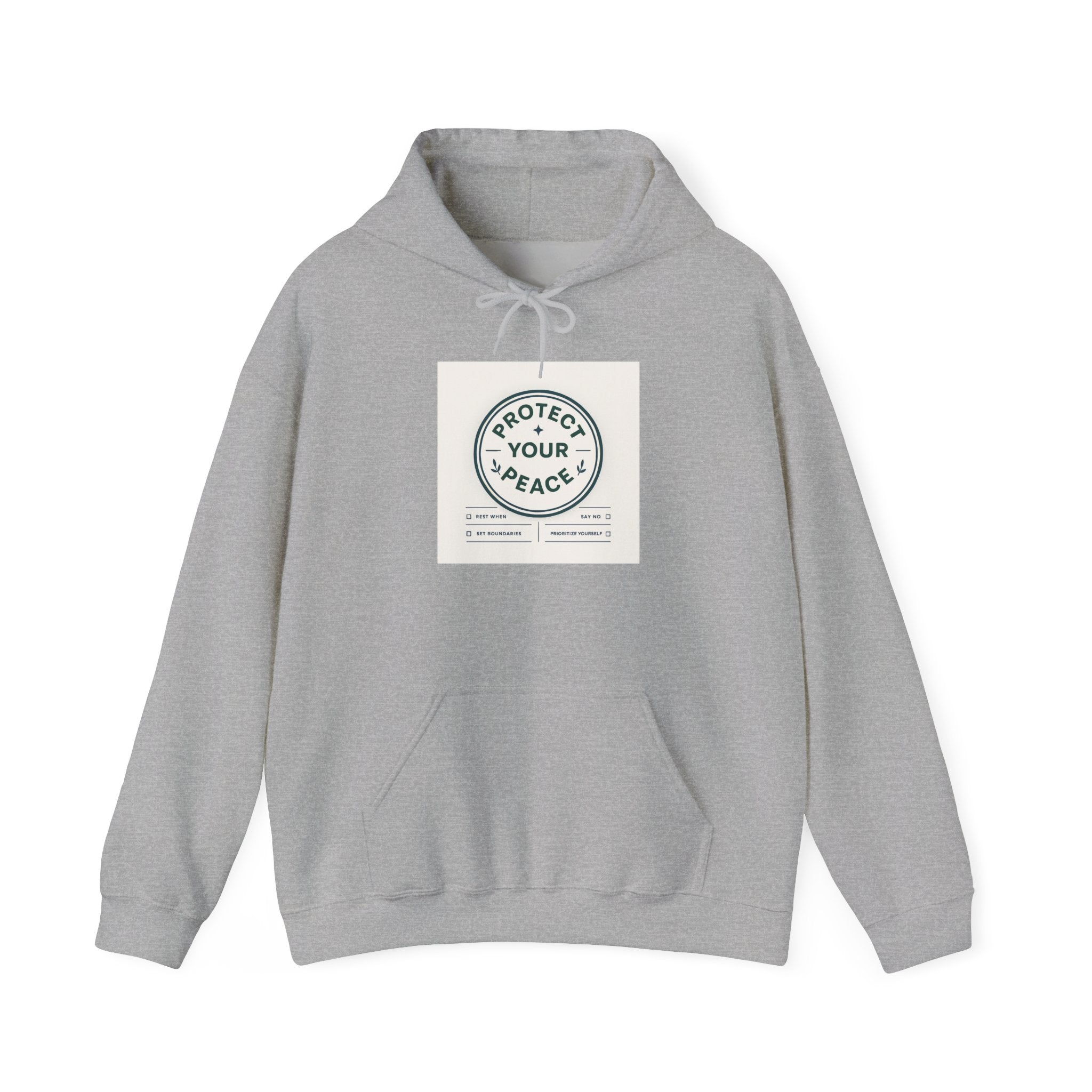 Protect Your Peace Hoodie — Minimal Circle Graphic Pullover