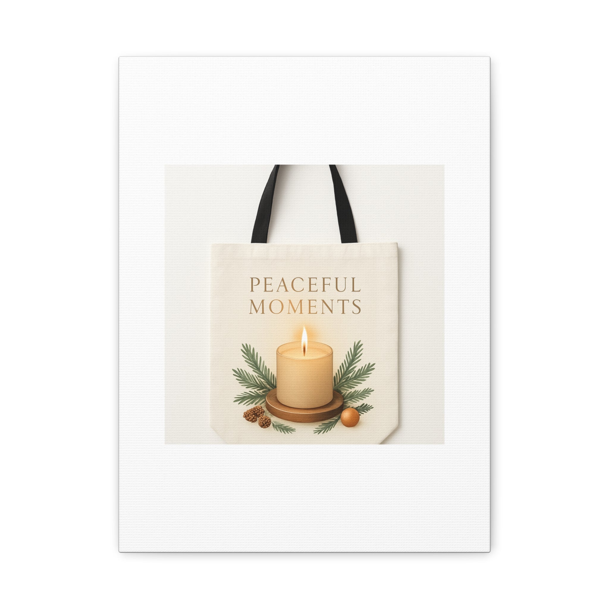 Canvas Wall Art — "Peaceful Moments" Candle Holiday Decor