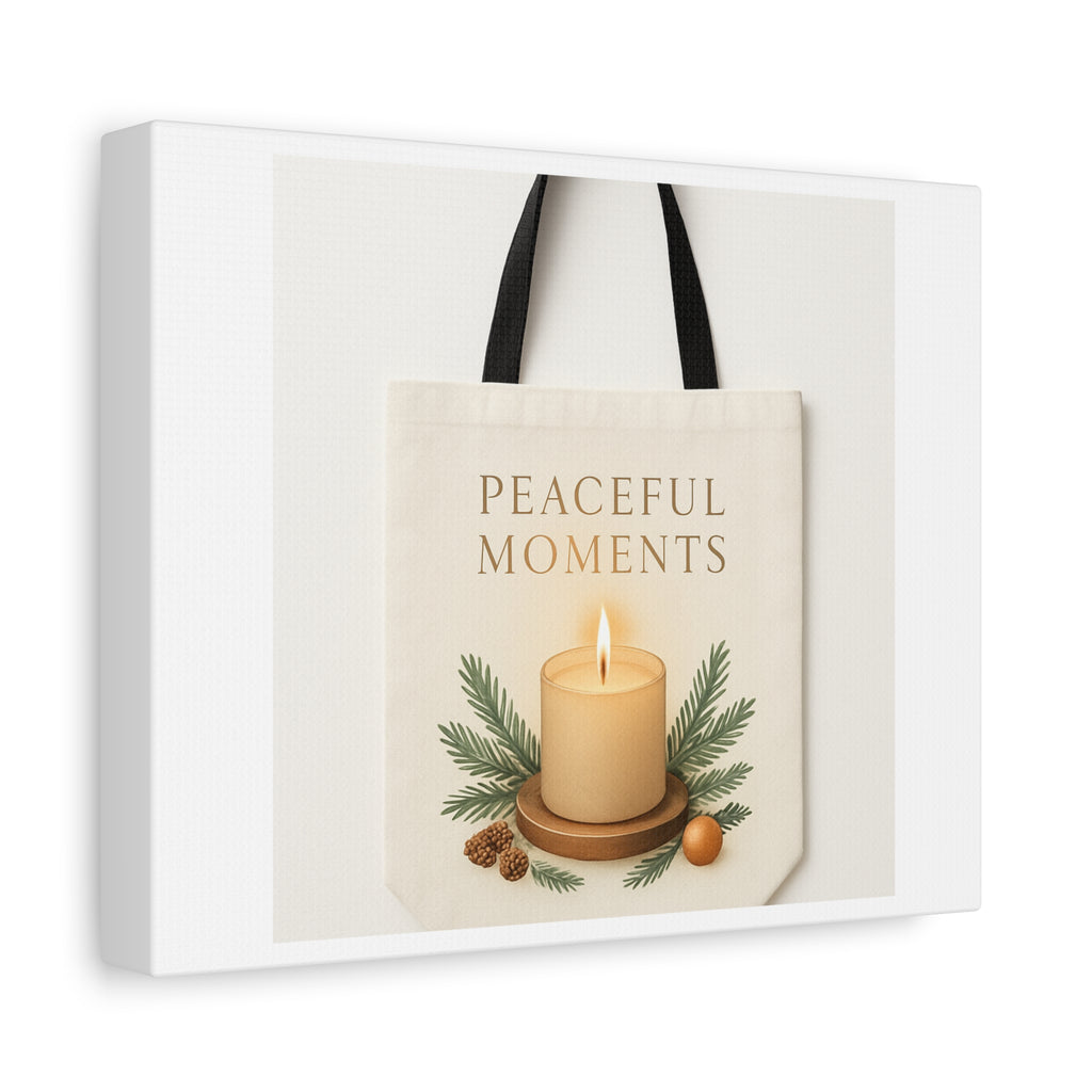 Canvas Wall Art — "Peaceful Moments" Candle Holiday Decor