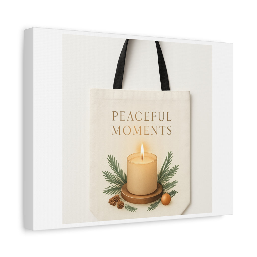 Canvas Wall Art — "Peaceful Moments" Candle Holiday Decor