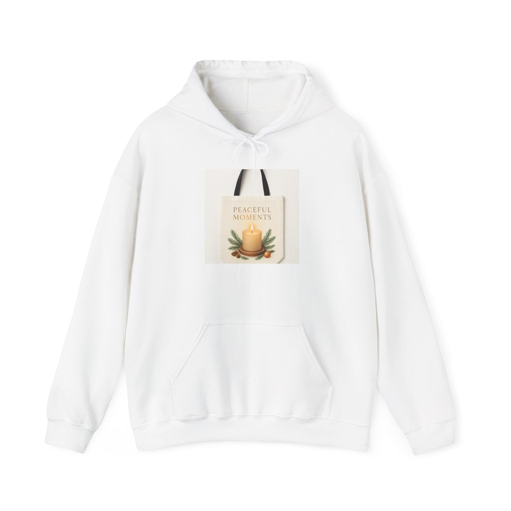 Peaceful Moments Candle Hoodie — Cozy Aromatherapy Graphic Sweatshirt