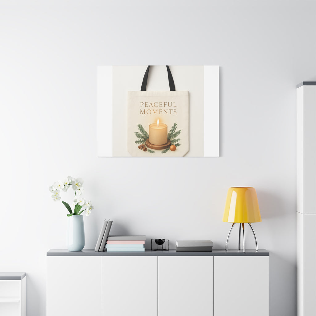 Canvas Wall Art — "Peaceful Moments" Candle Holiday Decor