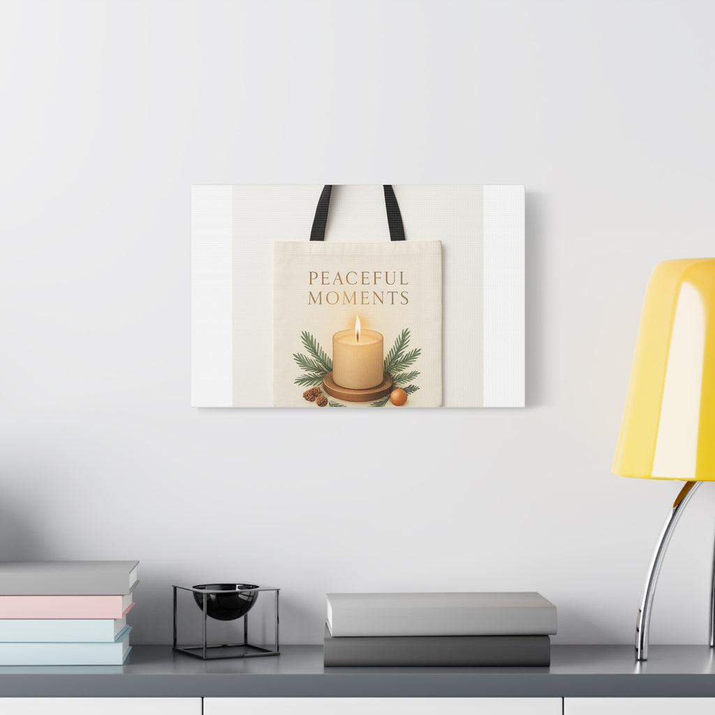 Canvas Wall Art — "Peaceful Moments" Candle Holiday Decor