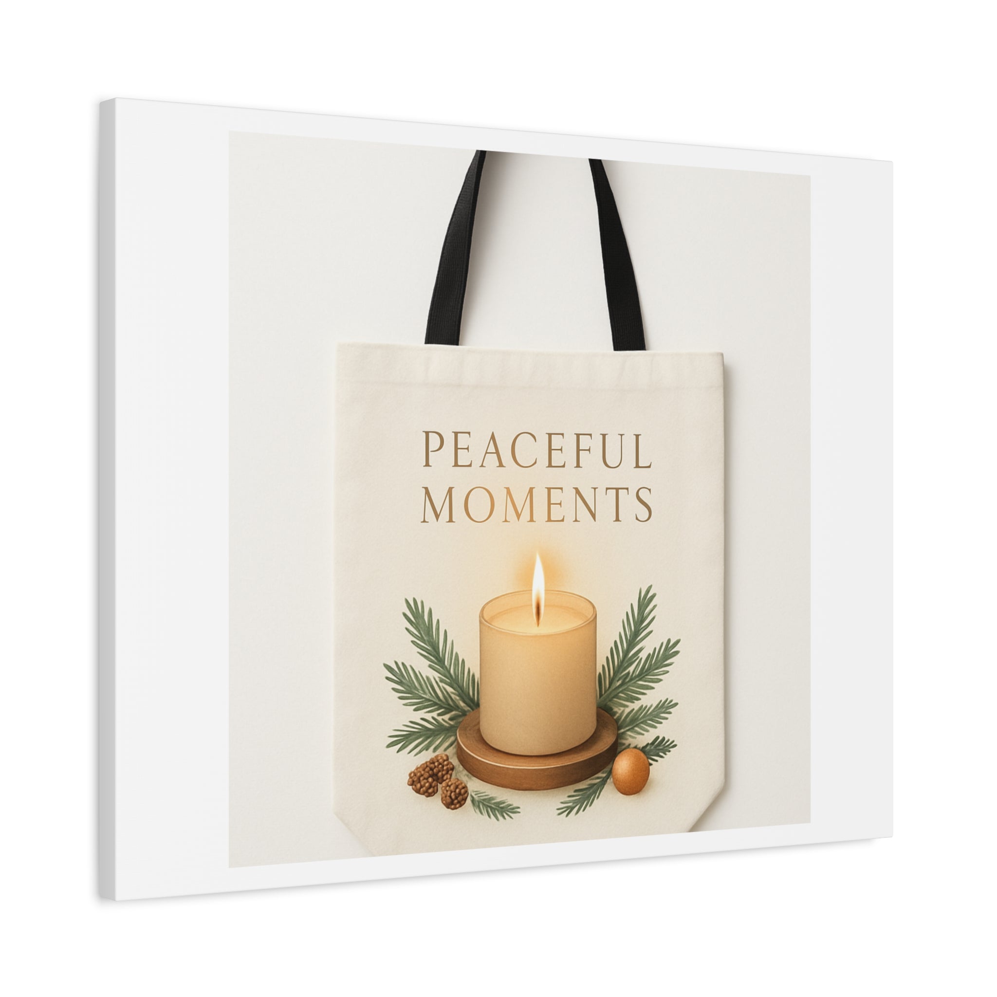 Canvas Wall Art — "Peaceful Moments" Candle Holiday Decor