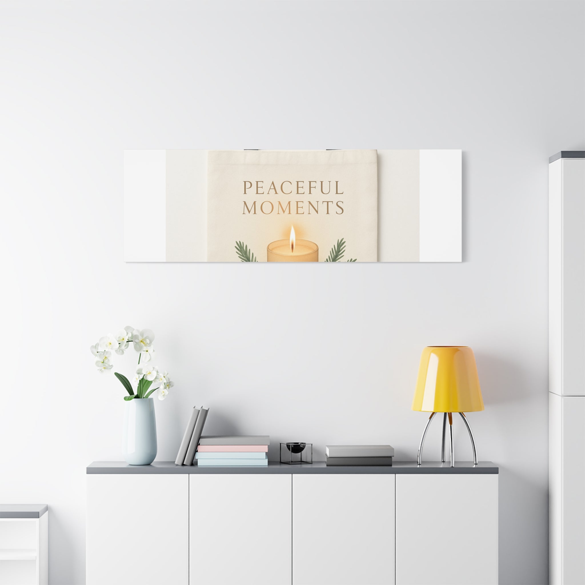 Canvas Wall Art — "Peaceful Moments" Candle Holiday Decor