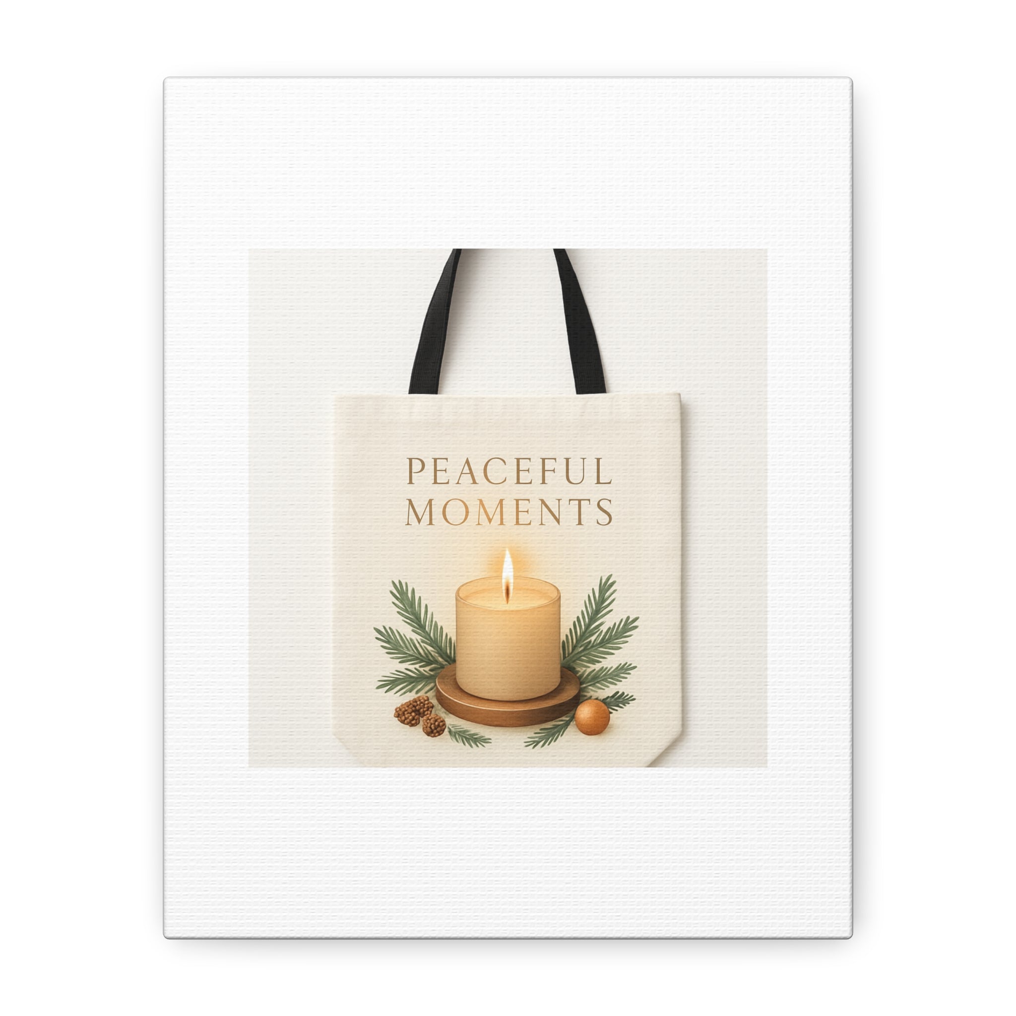 Canvas Wall Art — "Peaceful Moments" Candle Holiday Decor