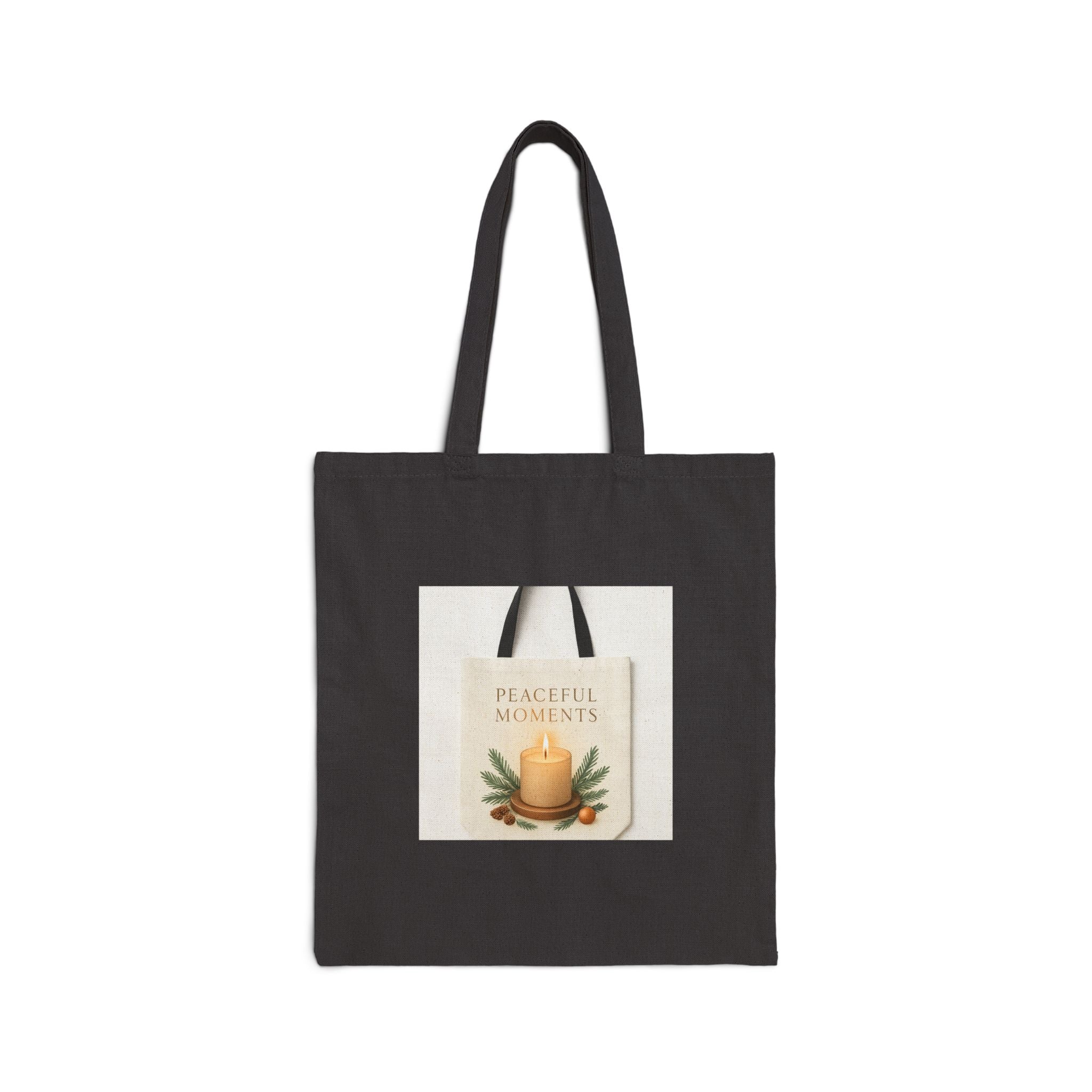 Tote Bag — "Peaceful Moments" Candle Illustration Canvas Tote