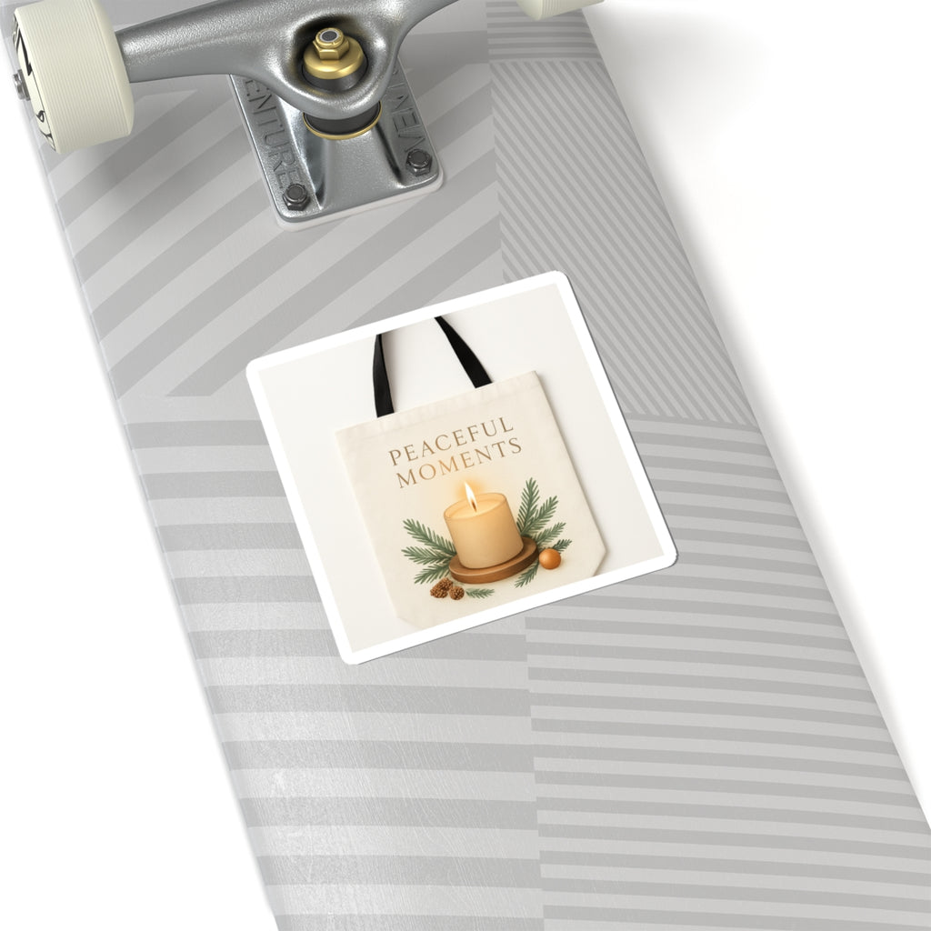 Peaceful Moments Candle Sticker — Holiday Kiss-Cut Sticker