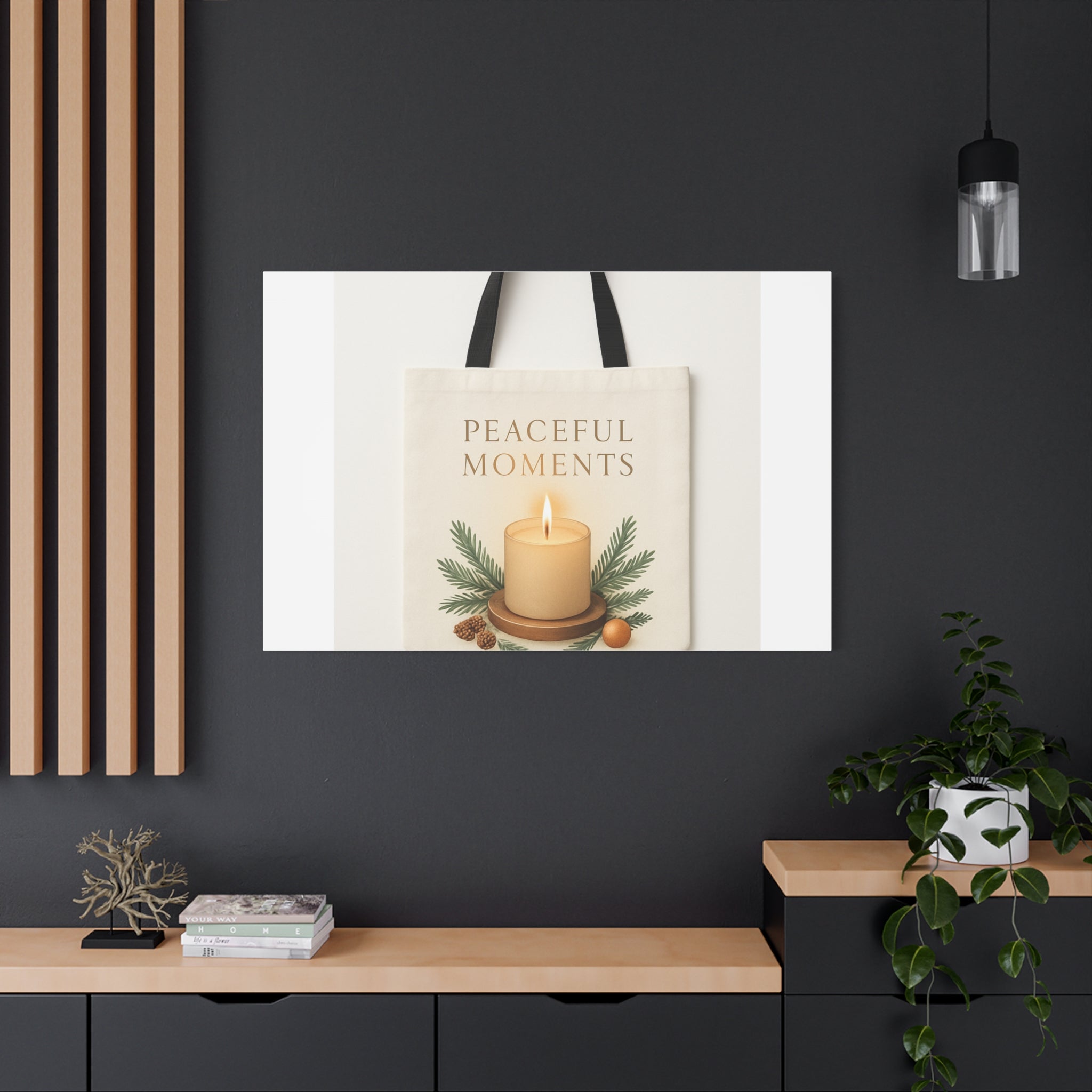 Canvas Wall Art — "Peaceful Moments" Candle Holiday Decor
