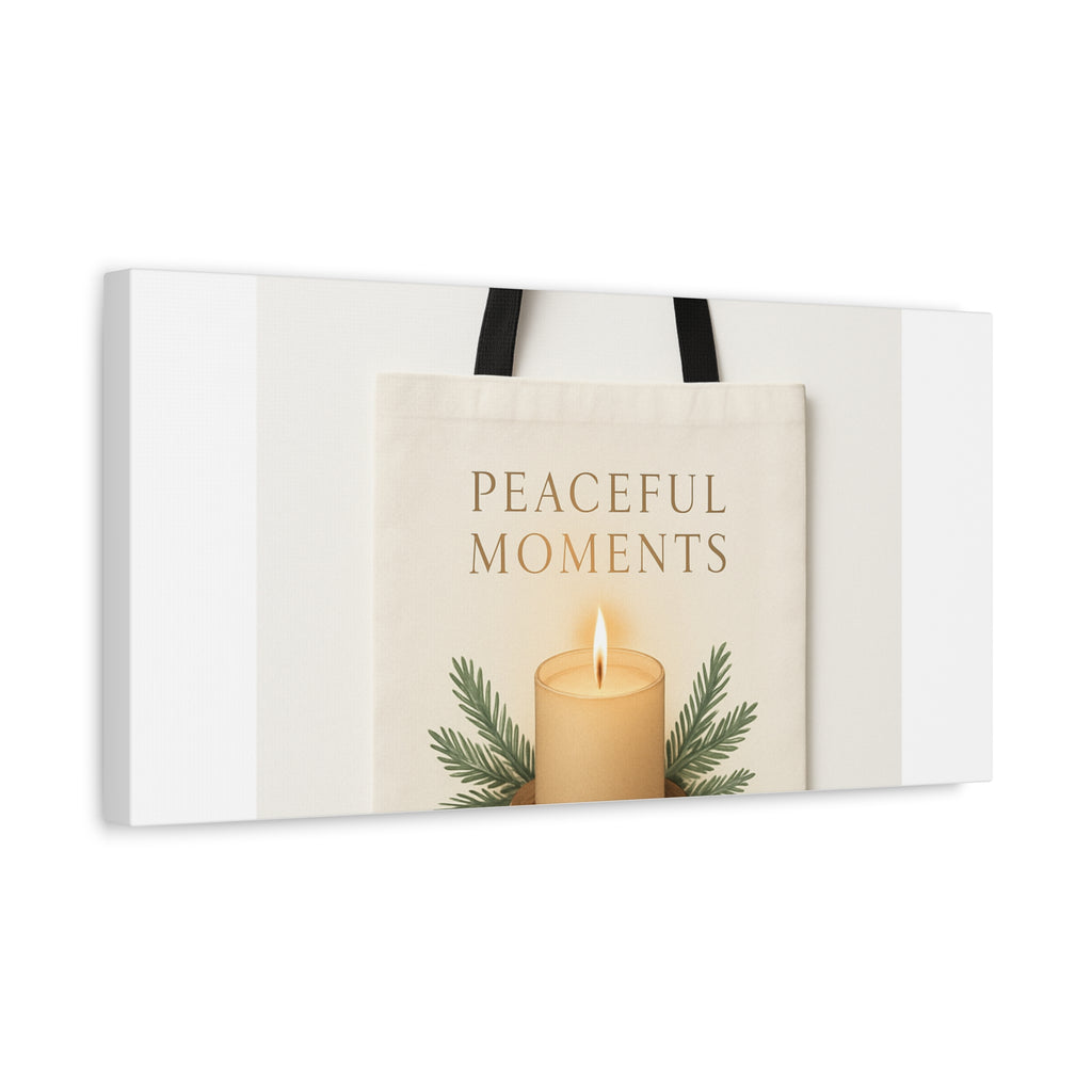 Canvas Wall Art — "Peaceful Moments" Candle Holiday Decor