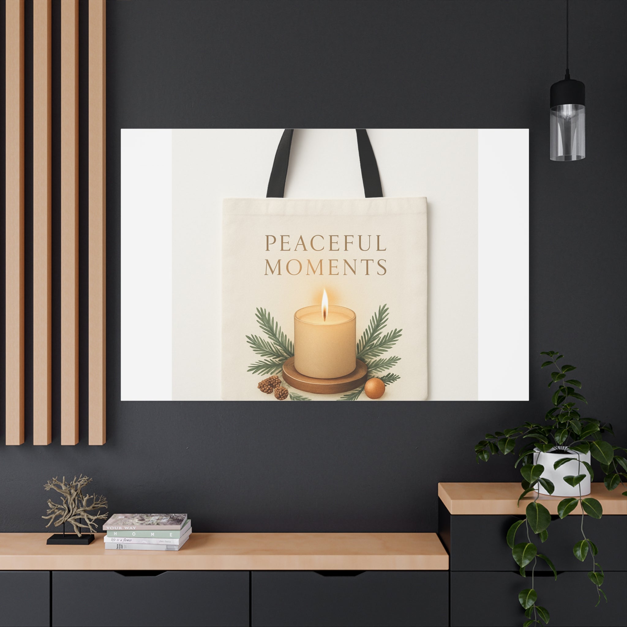 Canvas Wall Art — "Peaceful Moments" Candle Holiday Decor