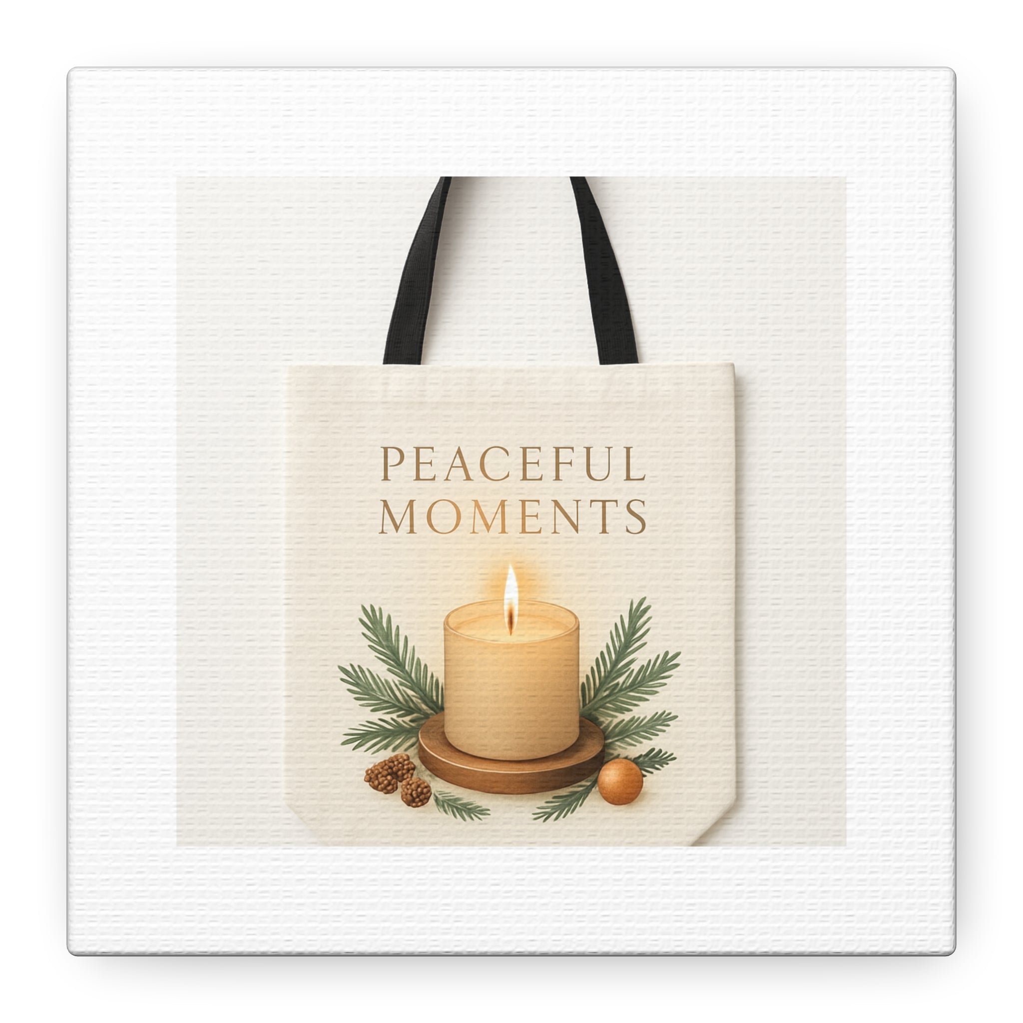 Canvas Wall Art — "Peaceful Moments" Candle Holiday Decor