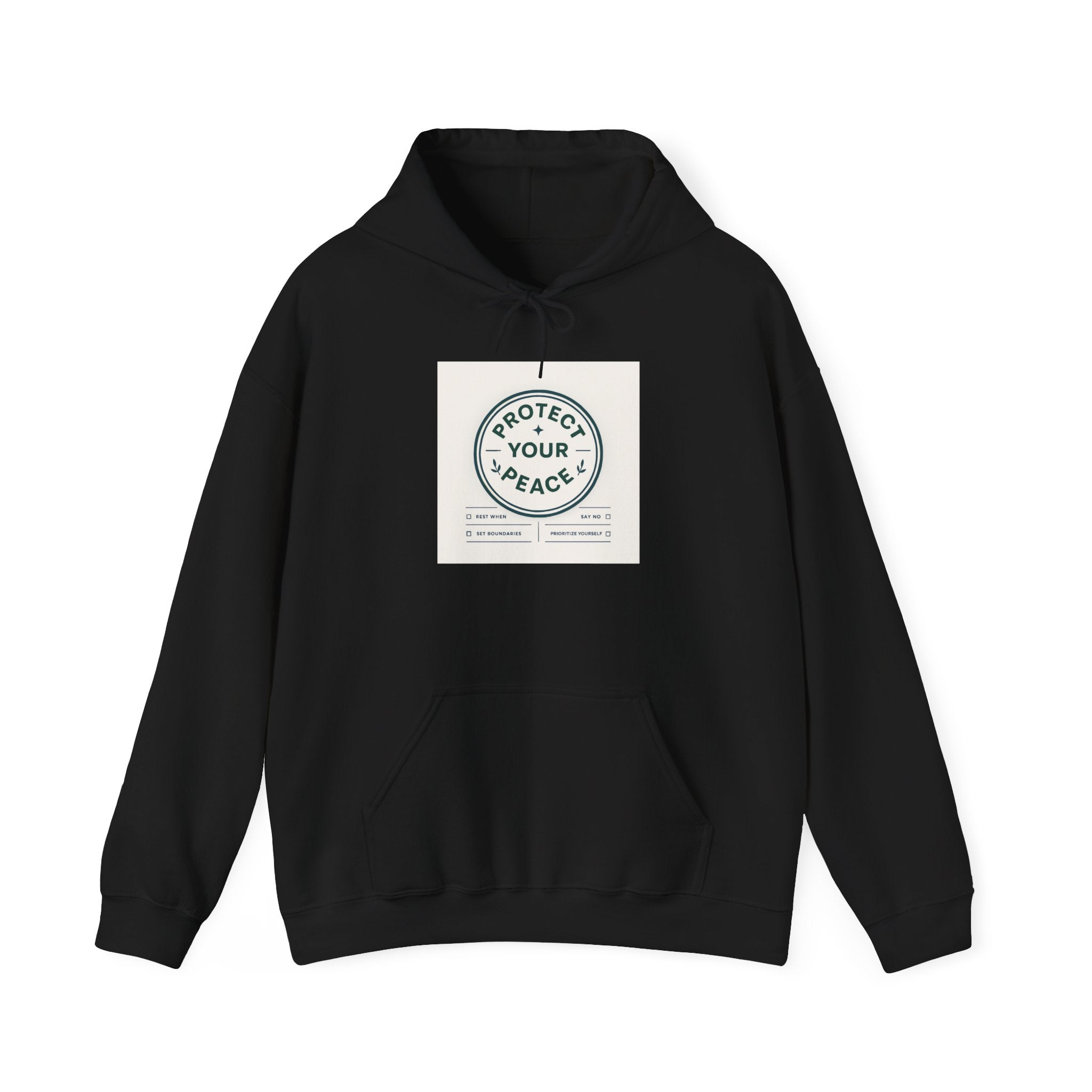 Protect Your Peace Hoodie — Minimal Circle Graphic Pullover