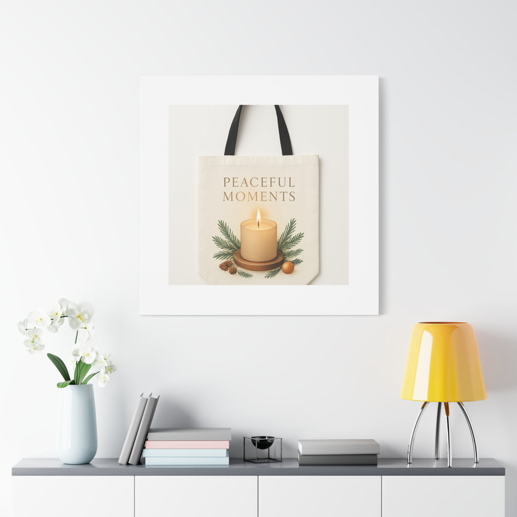 Canvas Wall Art — "Peaceful Moments" Candle Holiday Decor
