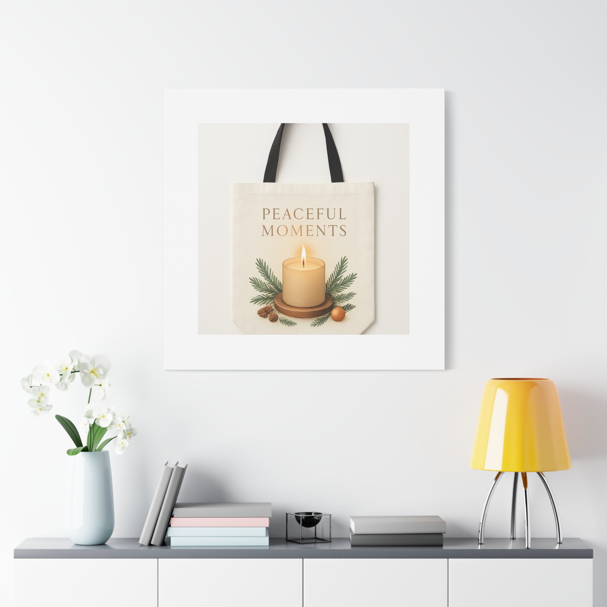 Canvas Wall Art — "Peaceful Moments" Candle Holiday Decor