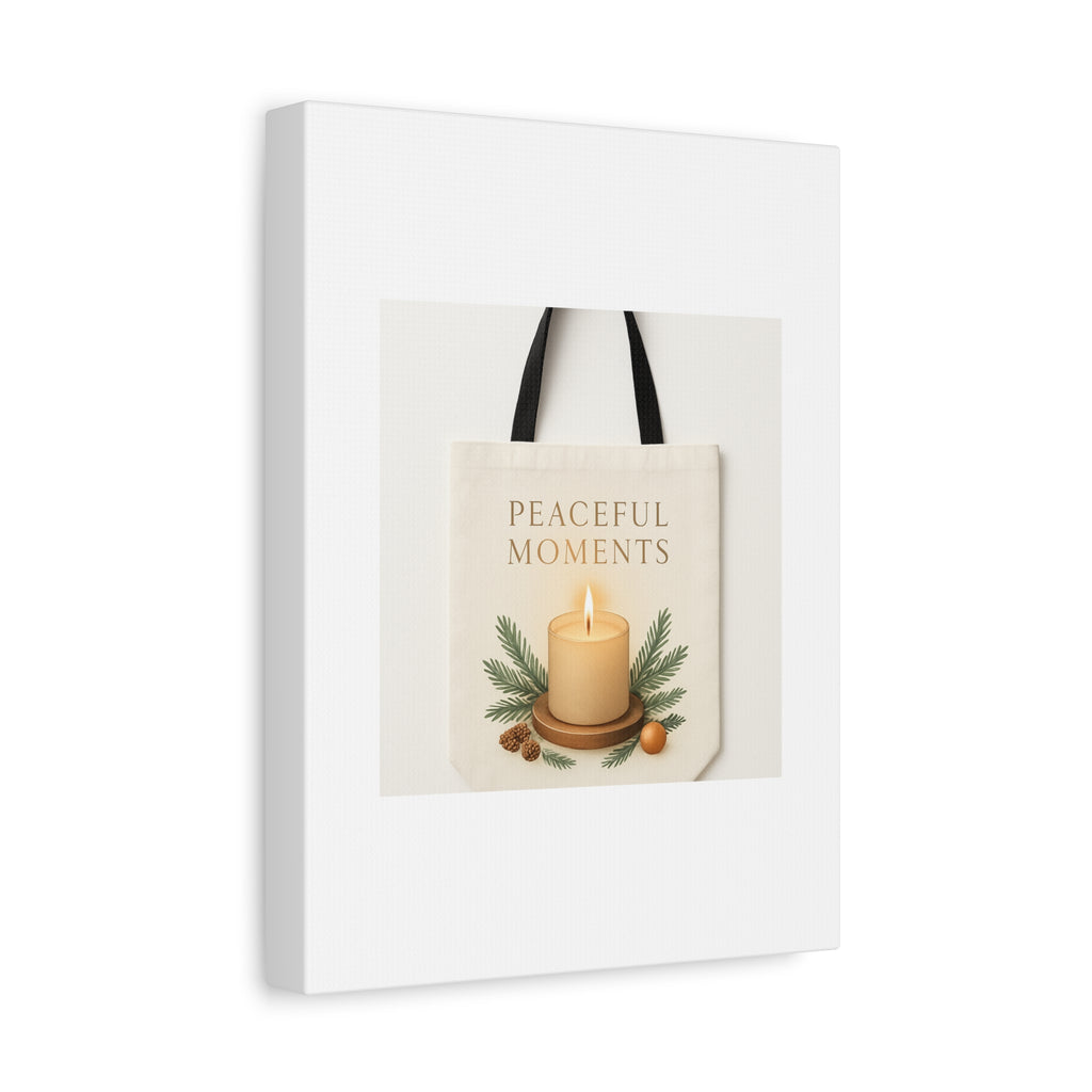 Canvas Wall Art — "Peaceful Moments" Candle Holiday Decor