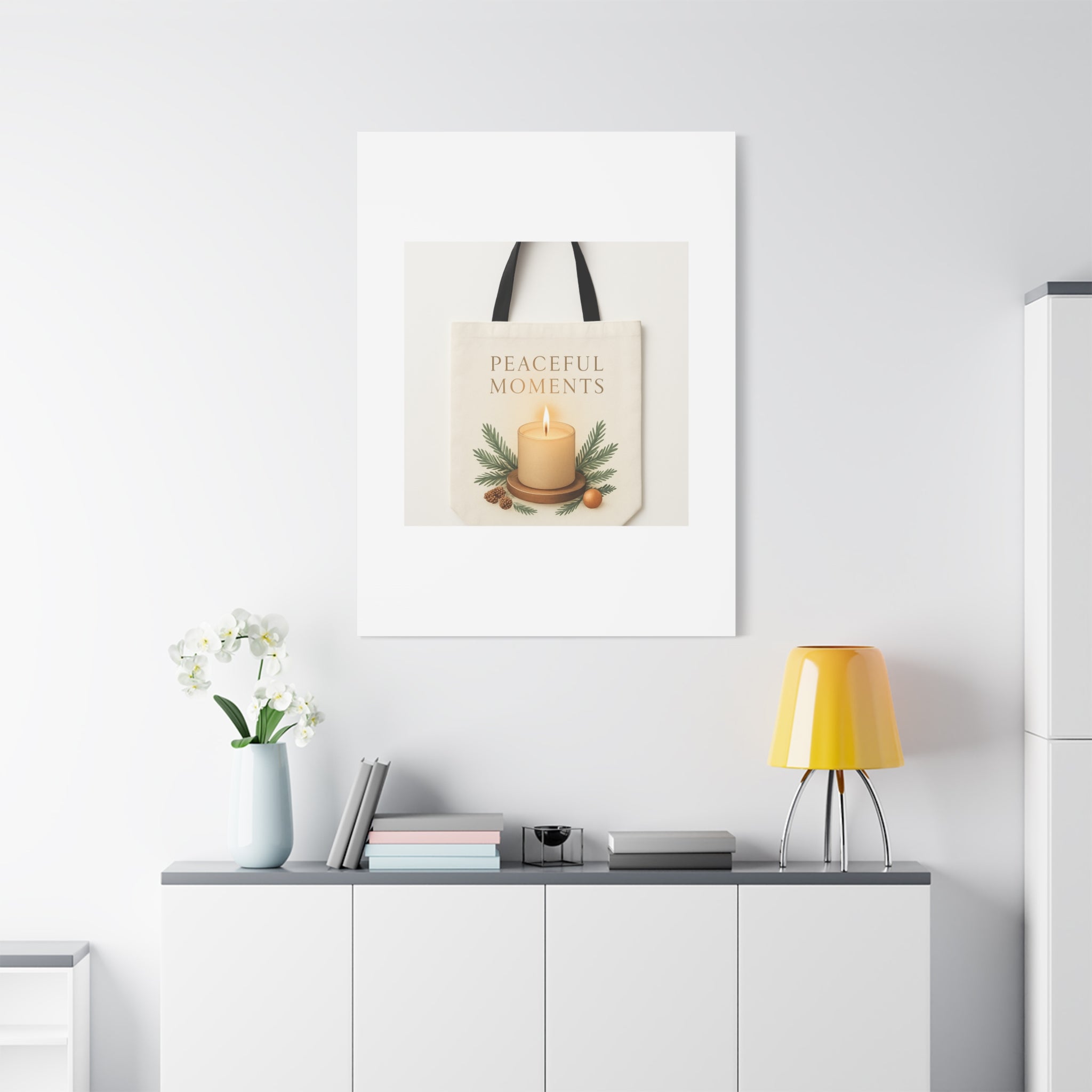 Canvas Wall Art — "Peaceful Moments" Candle Holiday Decor