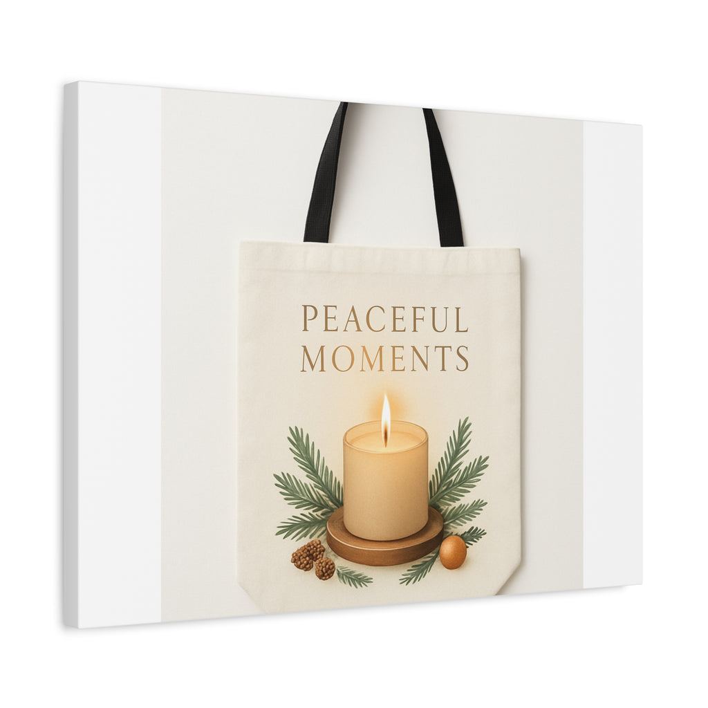 Canvas Wall Art — "Peaceful Moments" Candle Holiday Decor