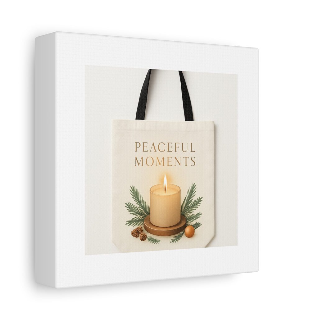 Canvas Wall Art — "Peaceful Moments" Candle Holiday Decor
