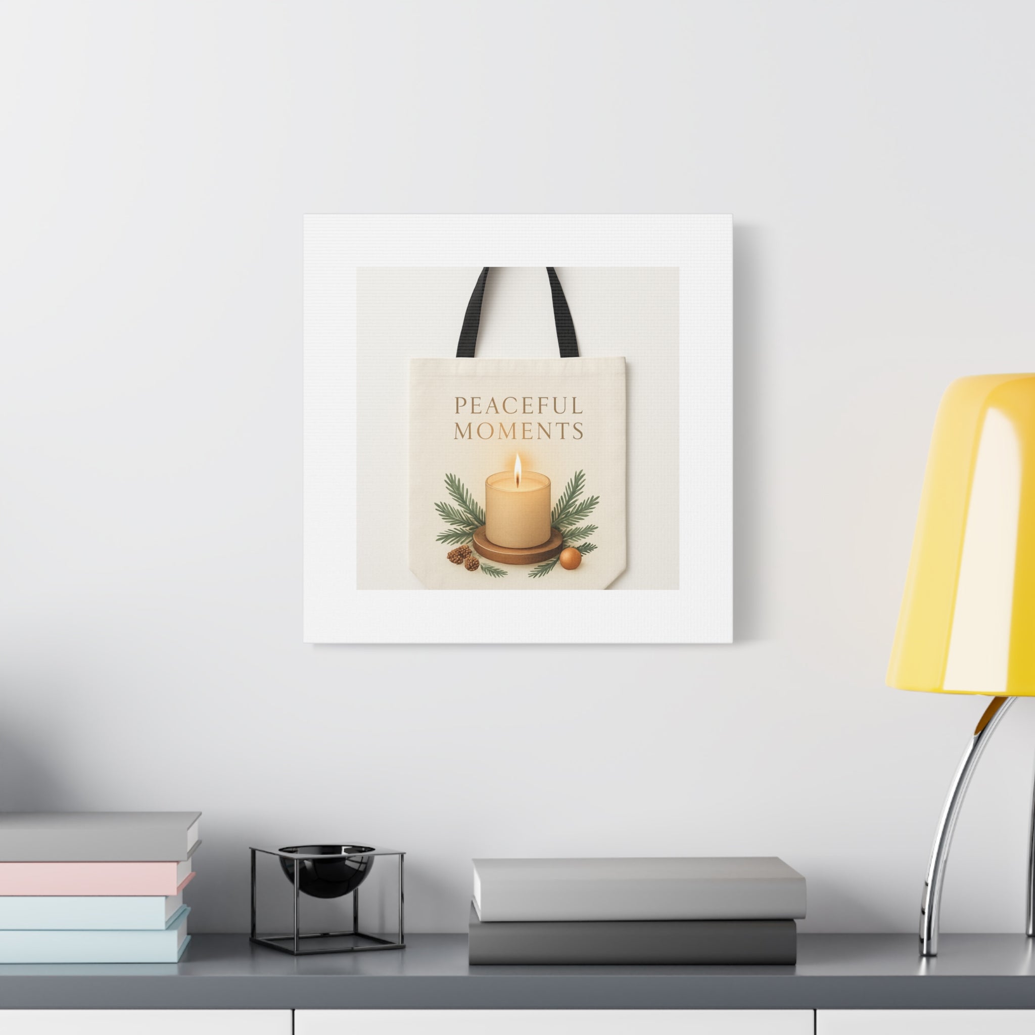 Canvas Wall Art — "Peaceful Moments" Candle Holiday Decor