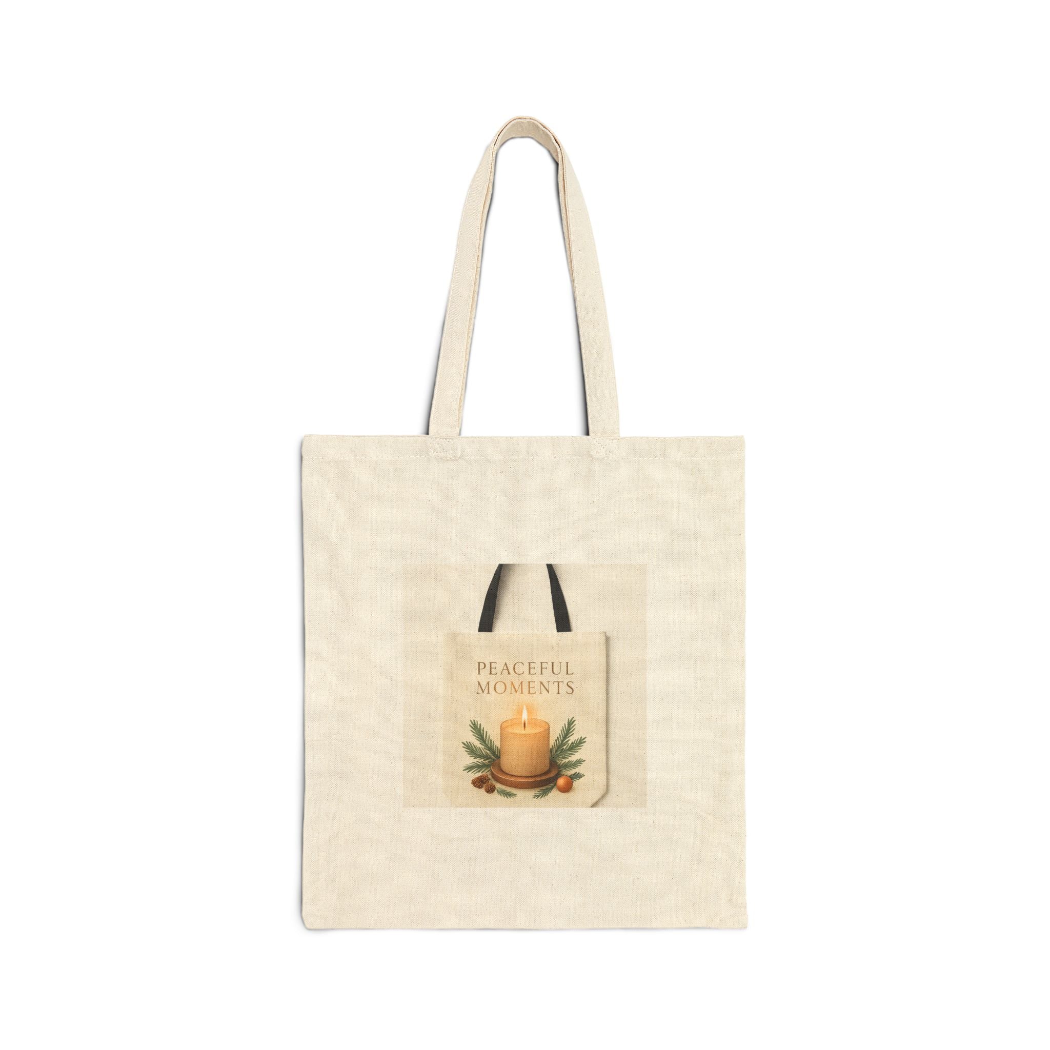 Tote Bag — "Peaceful Moments" Candle Illustration Canvas Tote