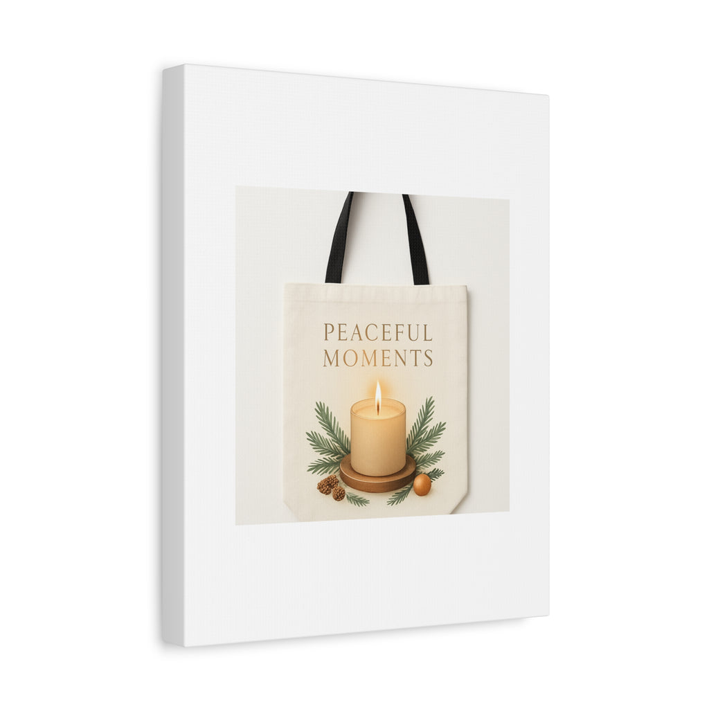 Canvas Wall Art — "Peaceful Moments" Candle Holiday Decor
