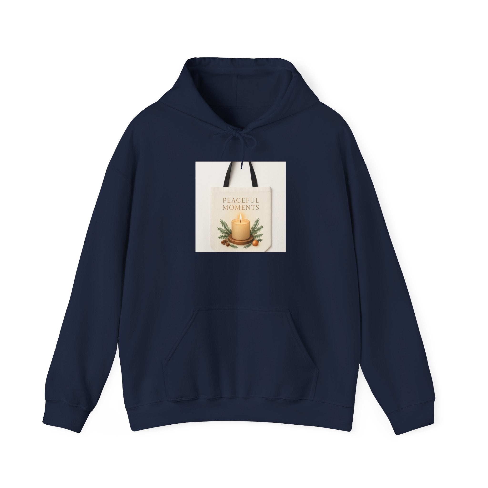 Peaceful Moments Candle Hoodie — Cozy Aromatherapy Graphic Sweatshirt