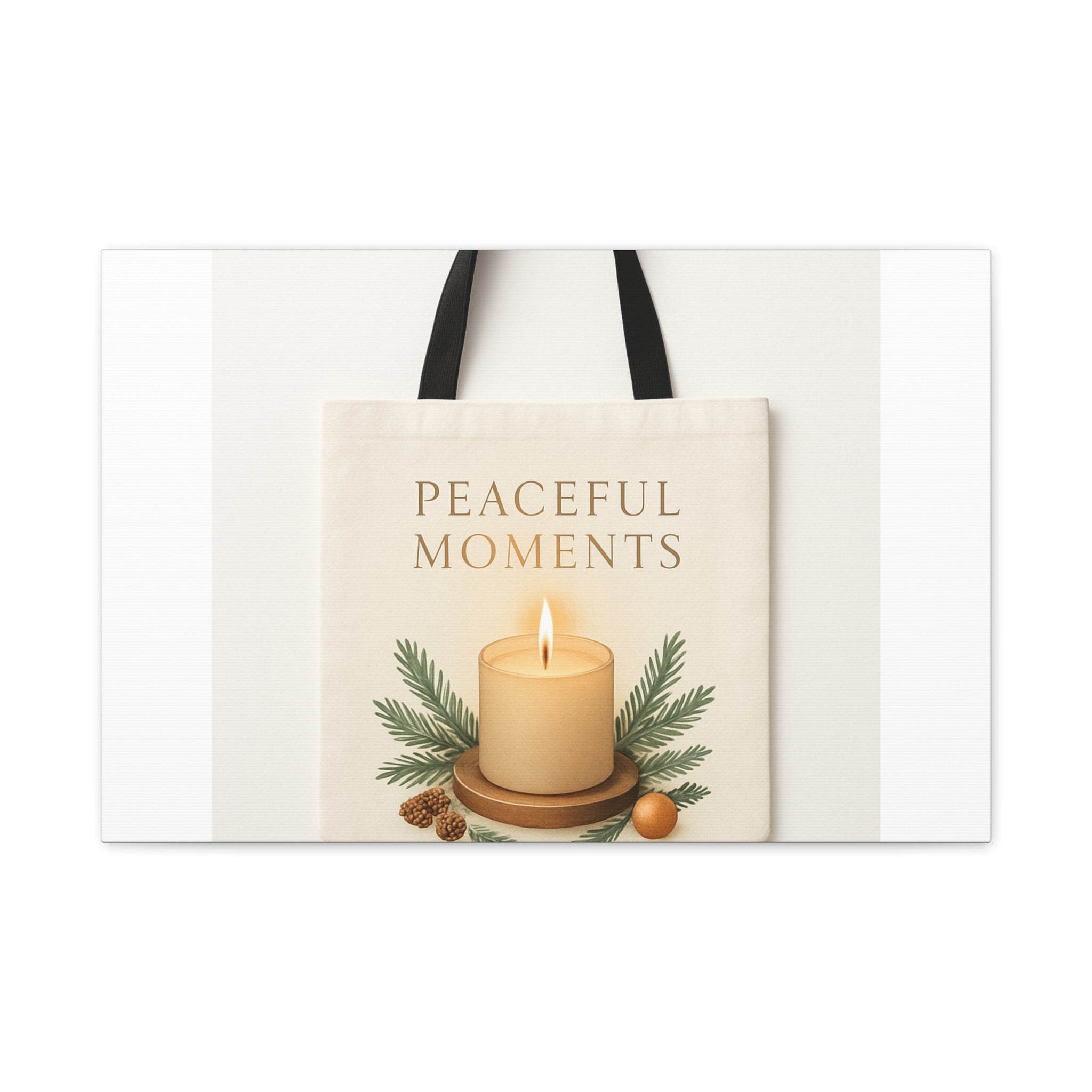 Canvas Wall Art — "Peaceful Moments" Candle Holiday Decor