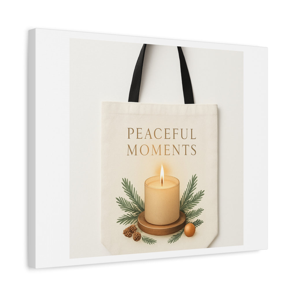 Canvas Wall Art — "Peaceful Moments" Candle Holiday Decor
