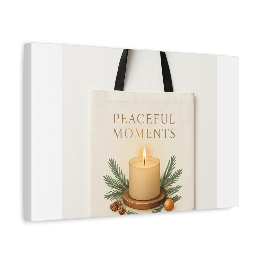 Canvas Wall Art — "Peaceful Moments" Candle Holiday Decor