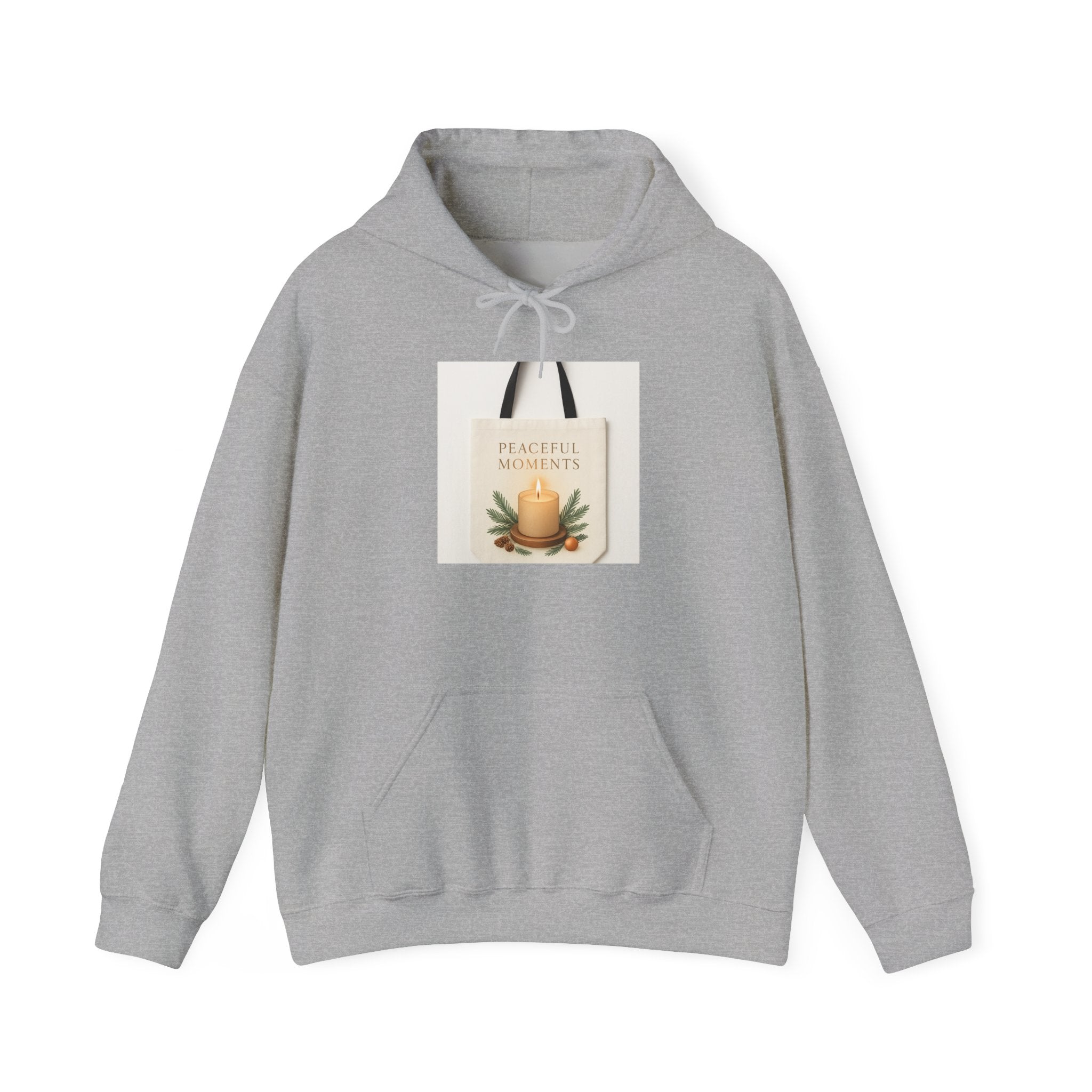 Peaceful Moments Candle Hoodie — Cozy Aromatherapy Graphic Sweatshirt