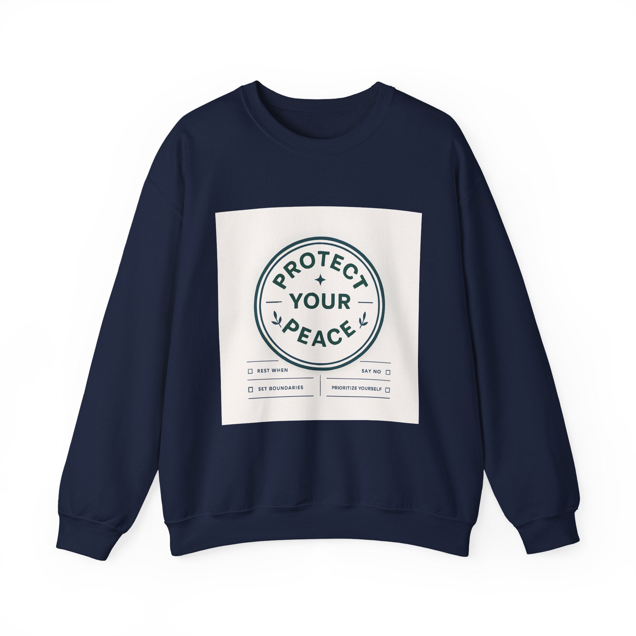 Protect Your Peace Crewneck Sweatshirt — Minimal Wellness Graphic Pullover