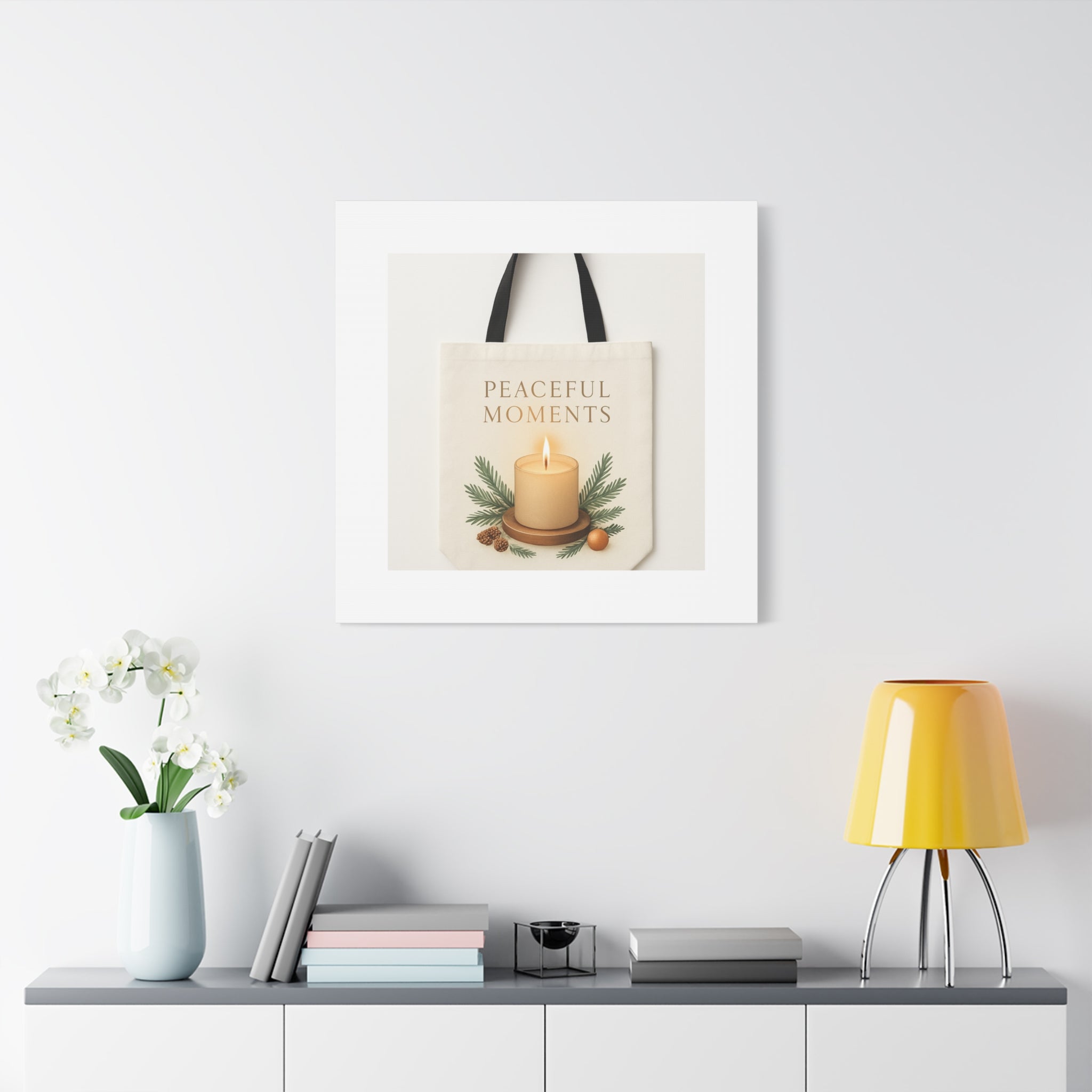 Canvas Wall Art — "Peaceful Moments" Candle Holiday Decor