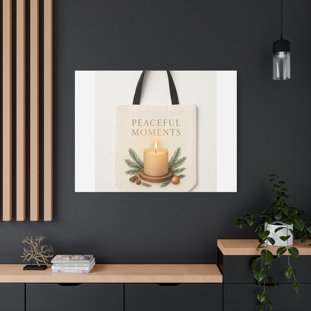 Canvas Wall Art — "Peaceful Moments" Candle Holiday Decor