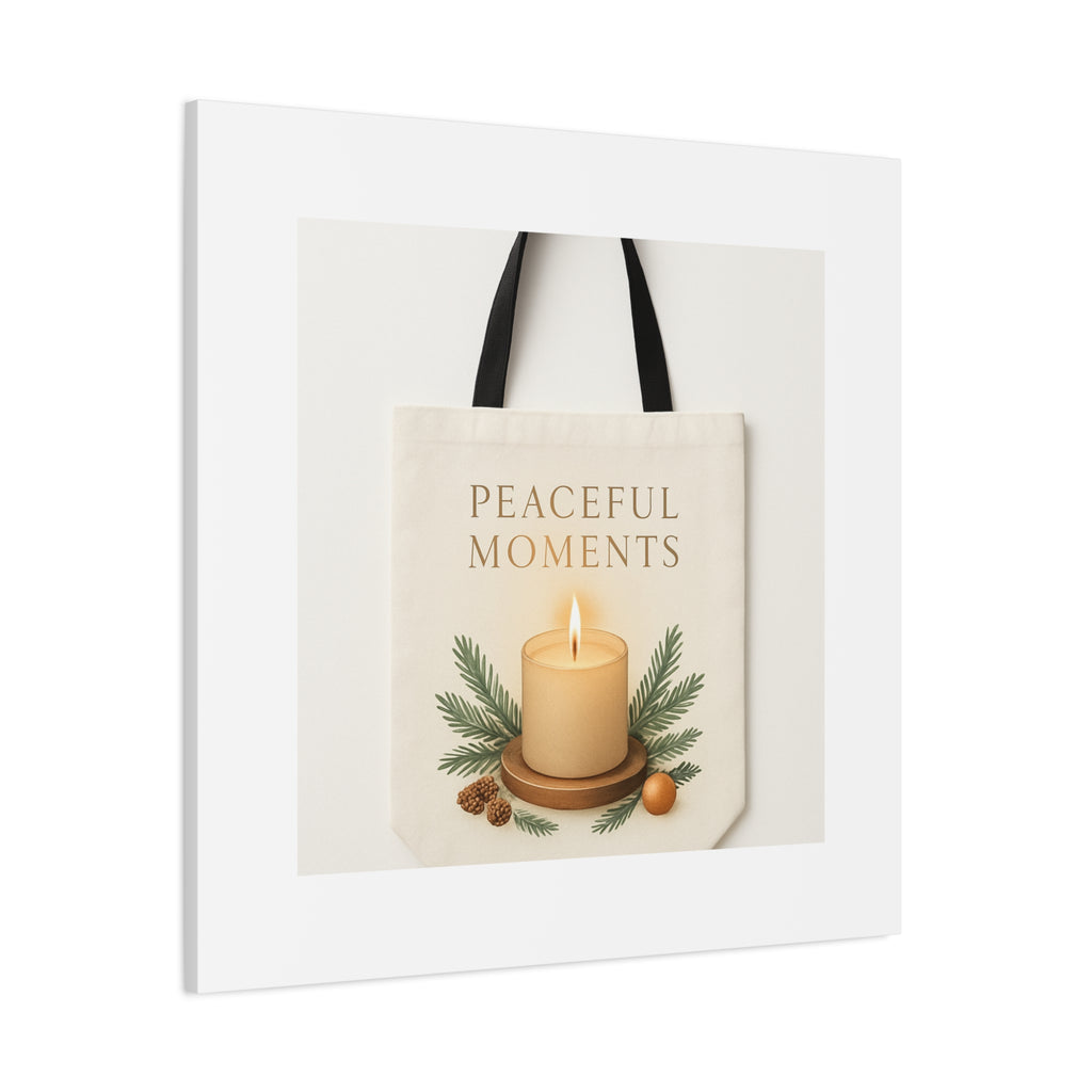 Canvas Wall Art — "Peaceful Moments" Candle Holiday Decor